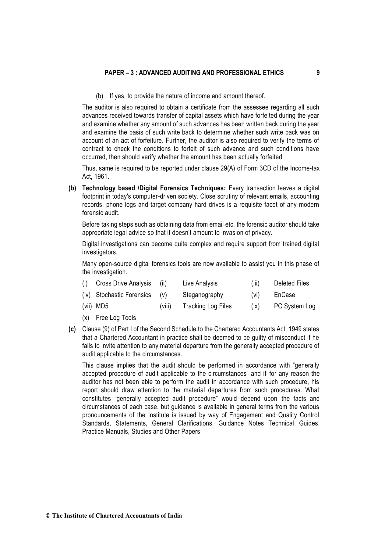 Advanced Auditing, Assurance and Professional Ethics May 2022, question page 9