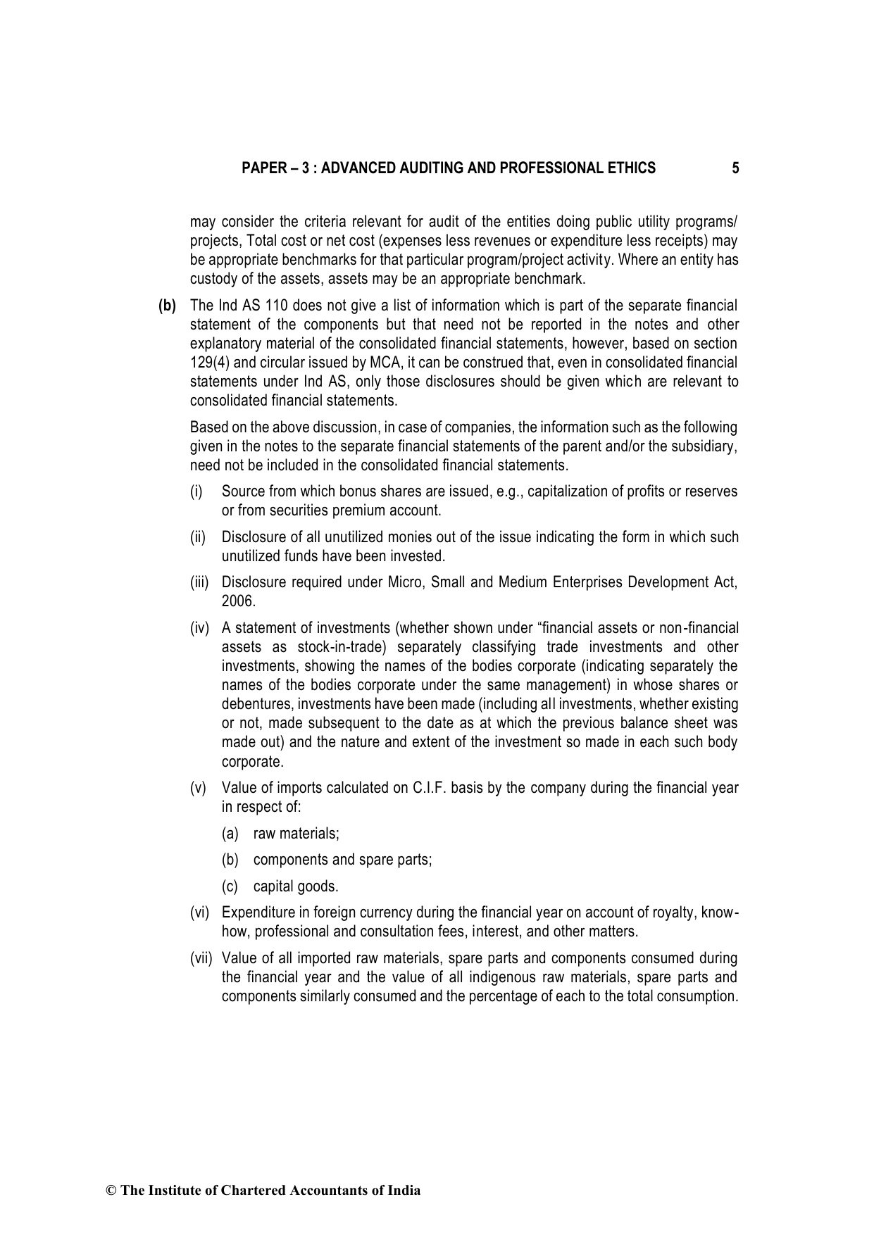 Advanced Auditing, Assurance and Professional Ethics November 2022, question page 5