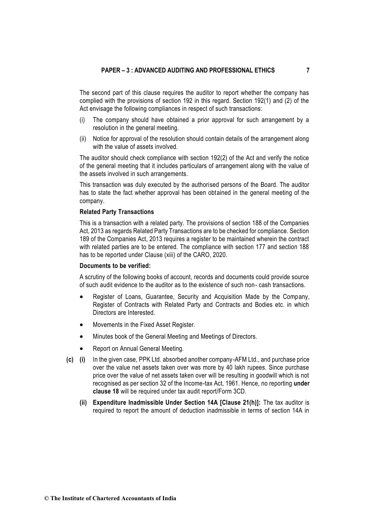 Advanced Auditing, Assurance and Professional Ethics May 2023, question page 7