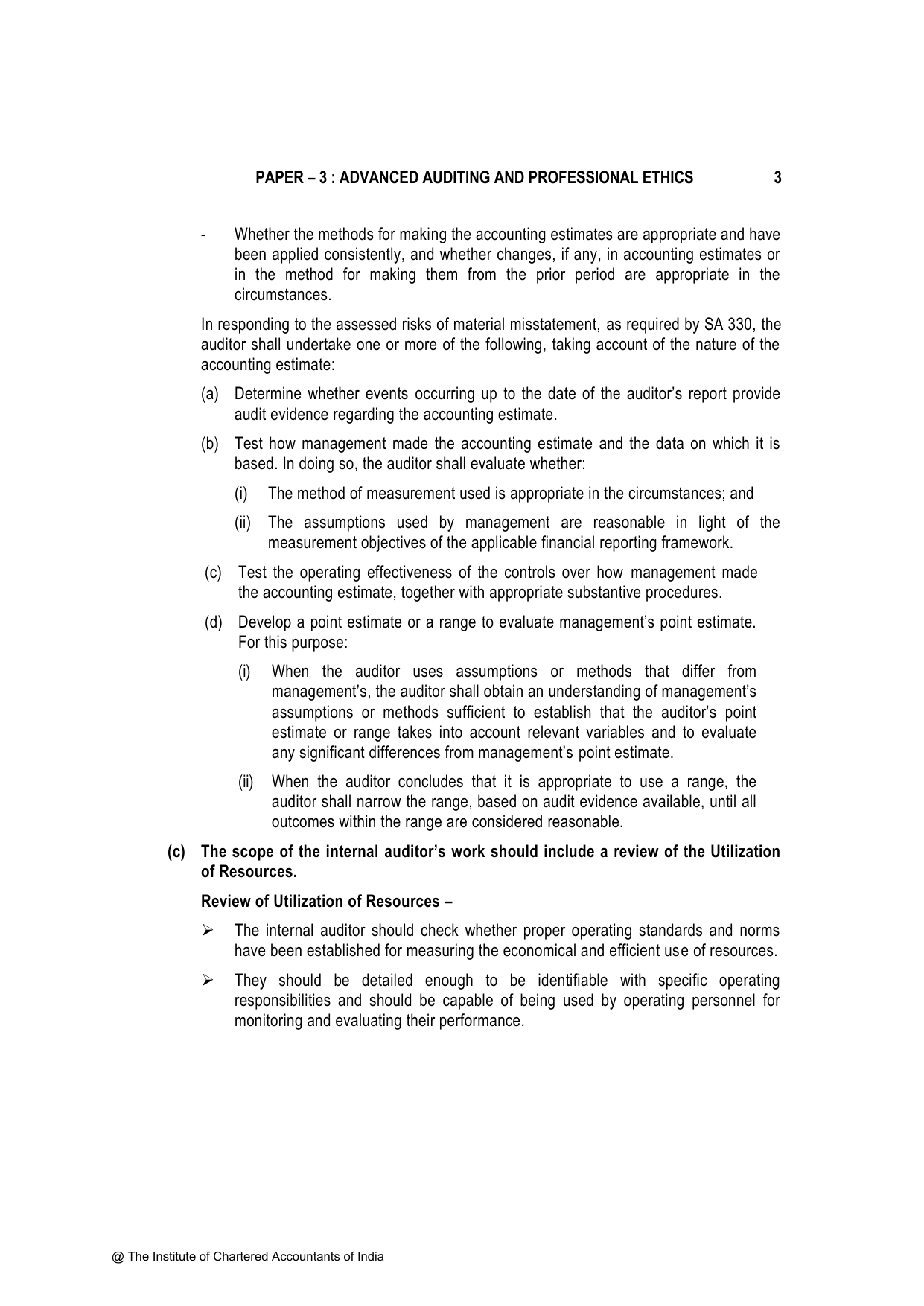 Advanced Auditing, Assurance and Professional Ethics November 2023, question page 3