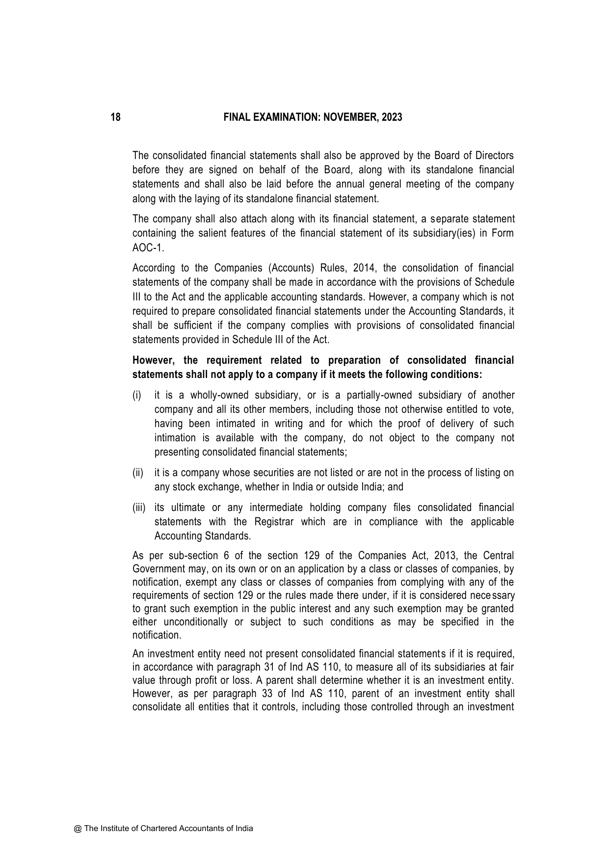 Advanced Auditing, Assurance and Professional Ethics November 2023, question page 18