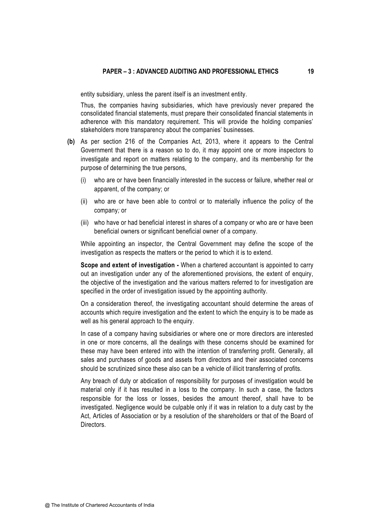 Advanced Auditing, Assurance and Professional Ethics November 2023, question page 19