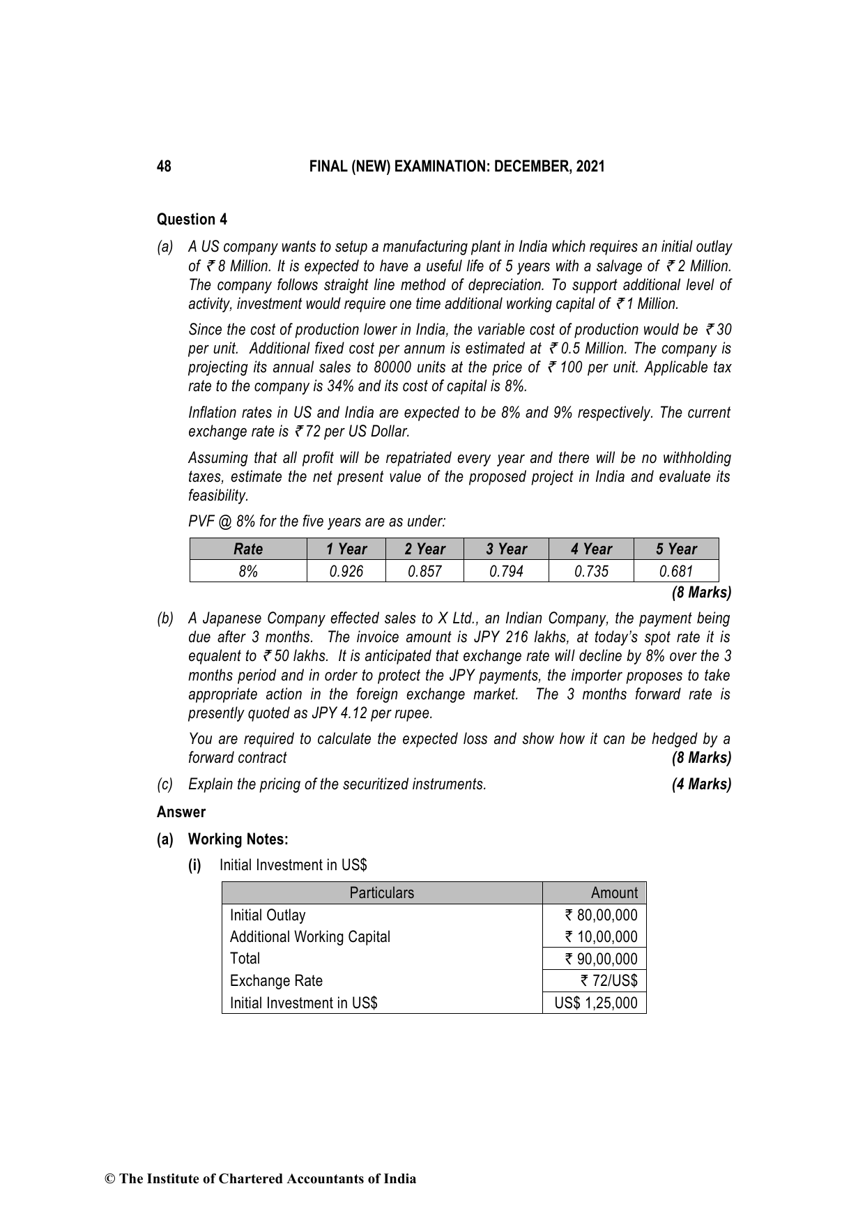 Advanced Financial Management December 2021, question page 12
