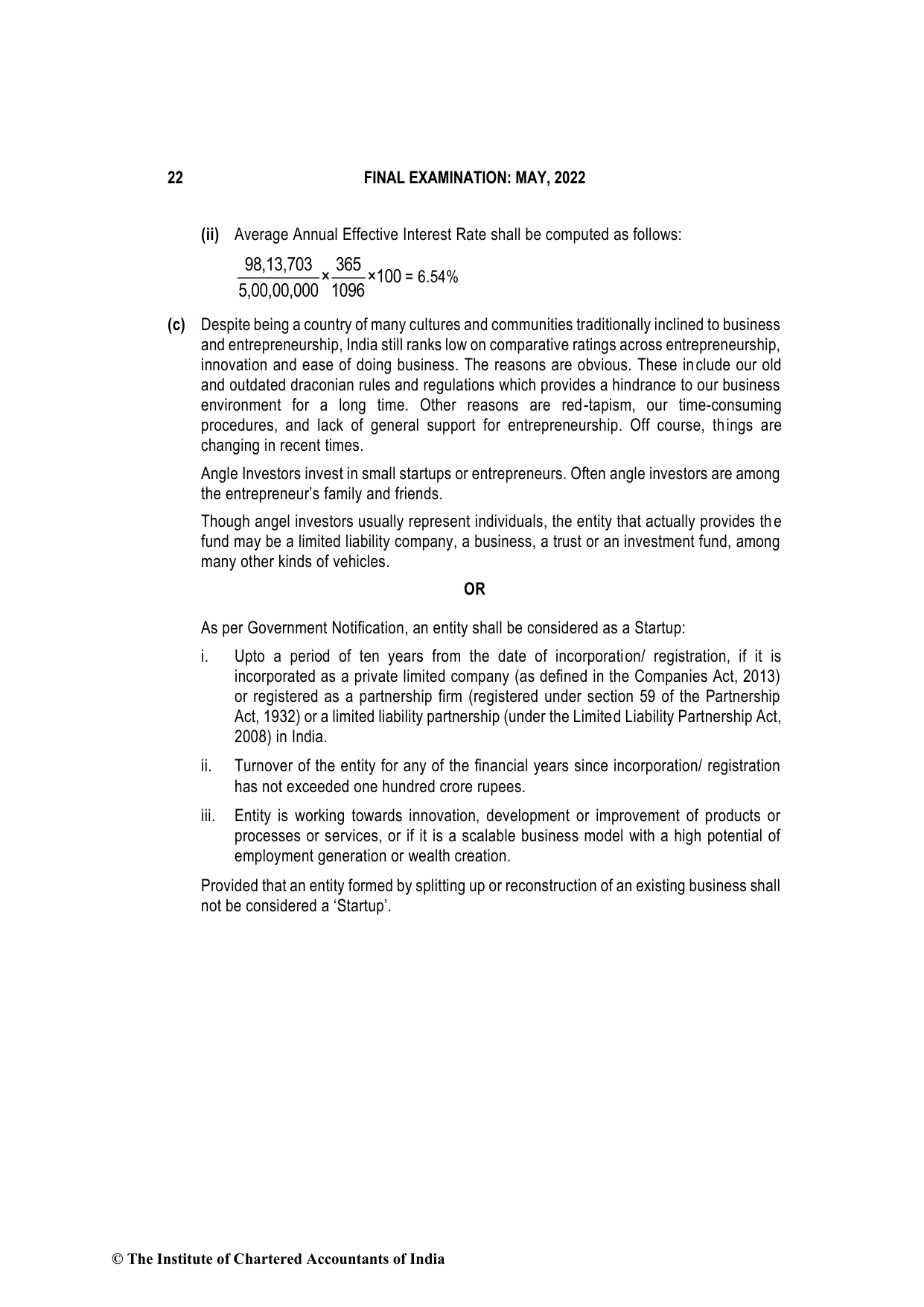 Advanced Financial Management May 2022, question page 22