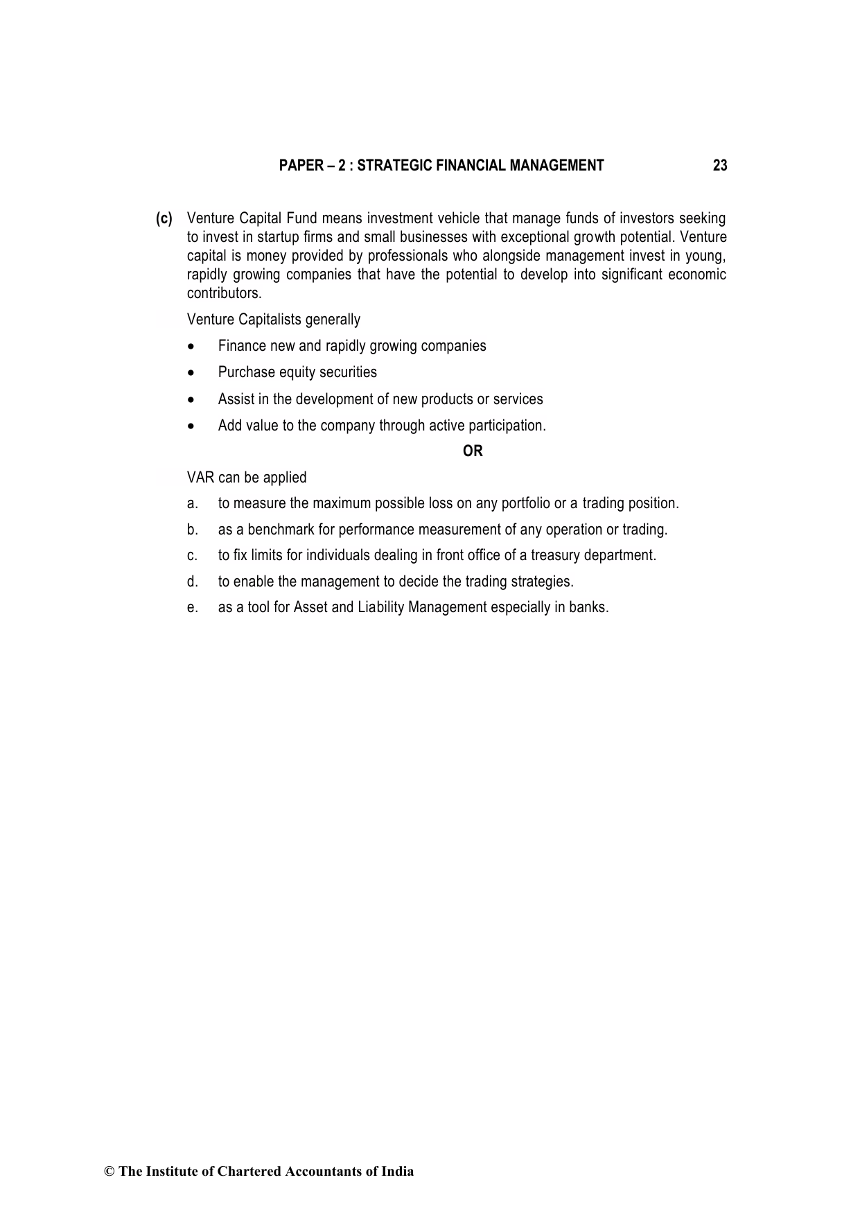 Advanced Financial Management November 2022, question page 23