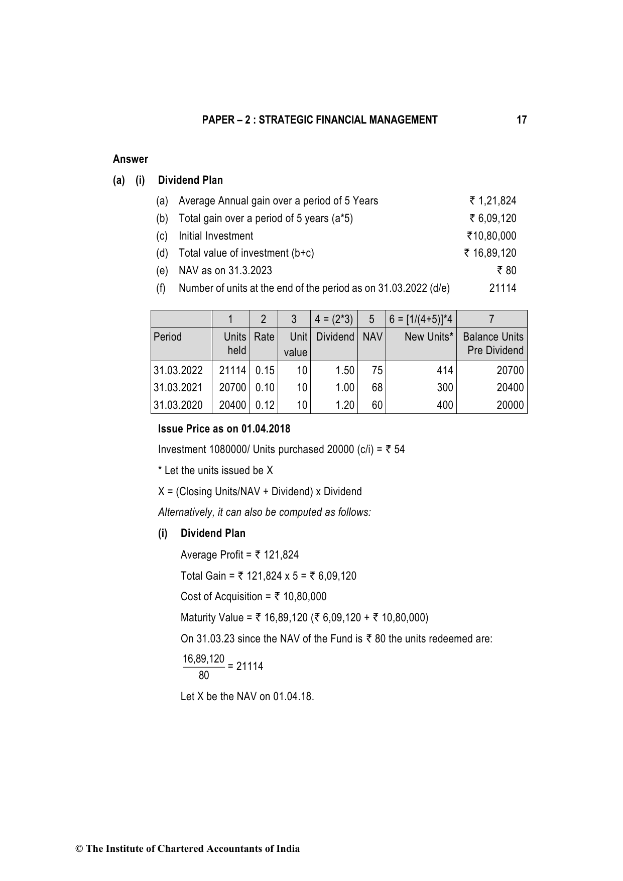 Advanced Financial Management May 2023, question page 17