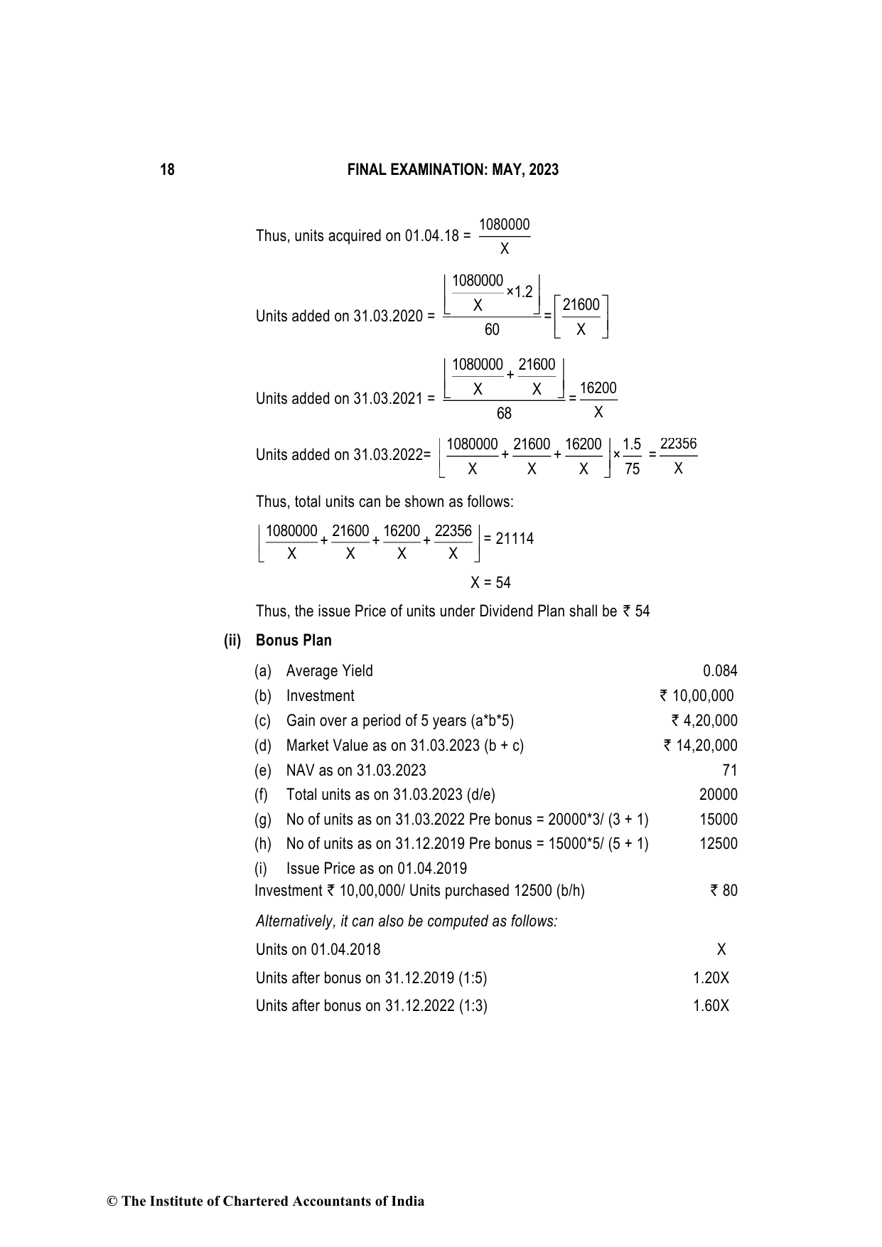 Advanced Financial Management May 2023, question page 18