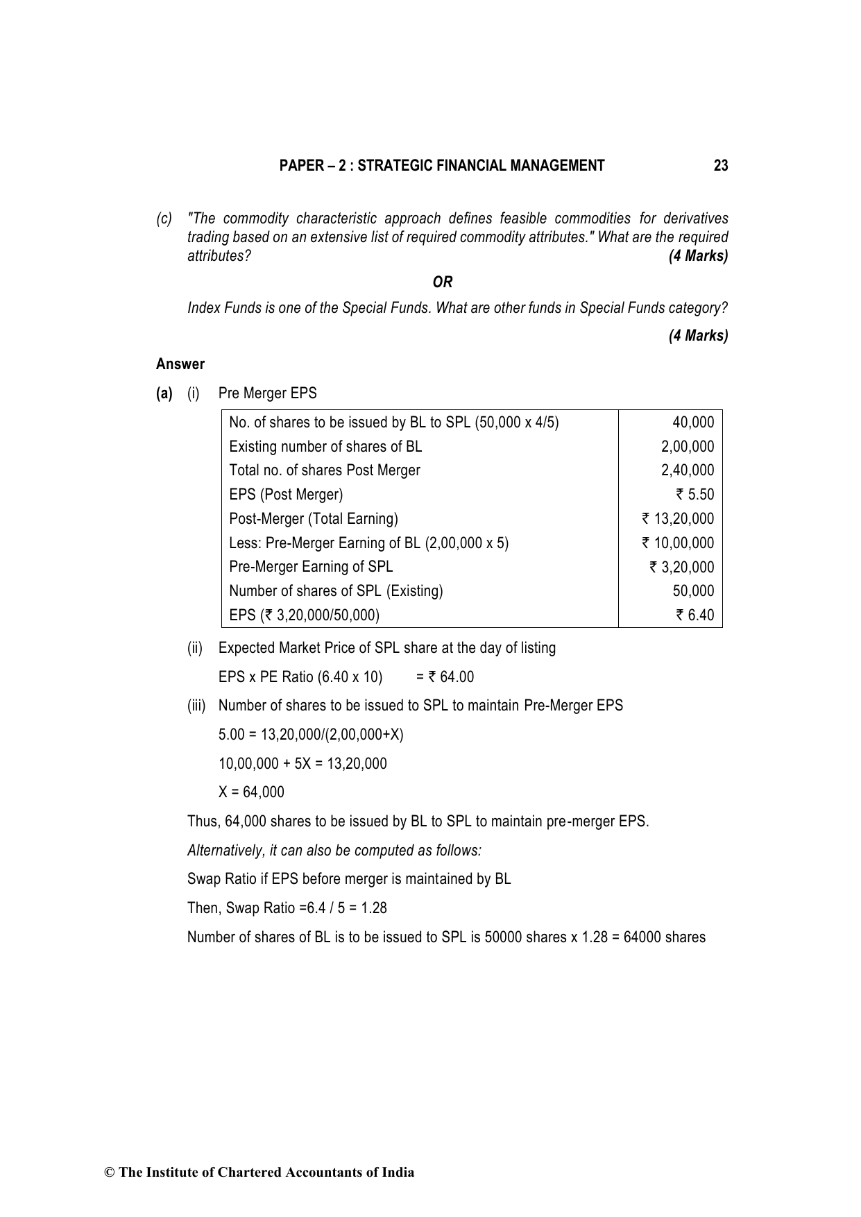 Advanced Financial Management May 2023, question page 23