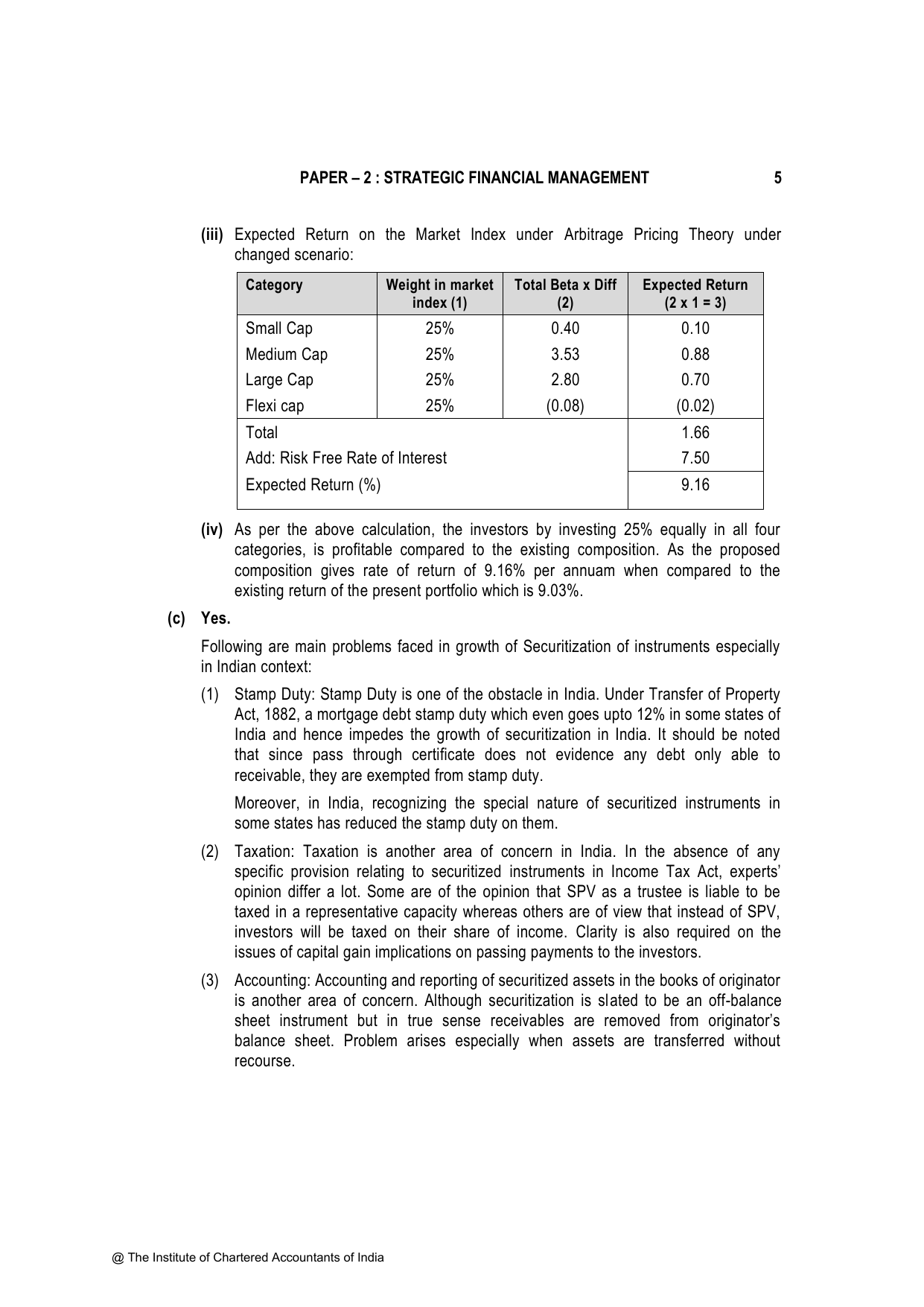 Advanced Financial Management November 2023, question page 5