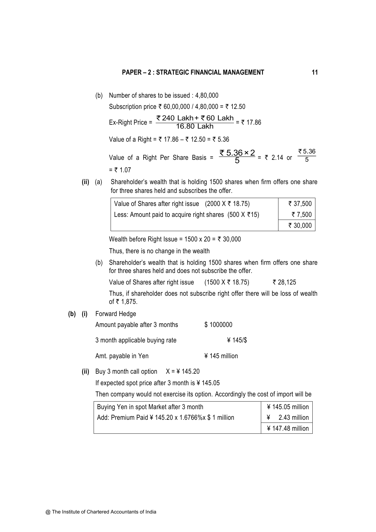 Advanced Financial Management November 2023, question page 11