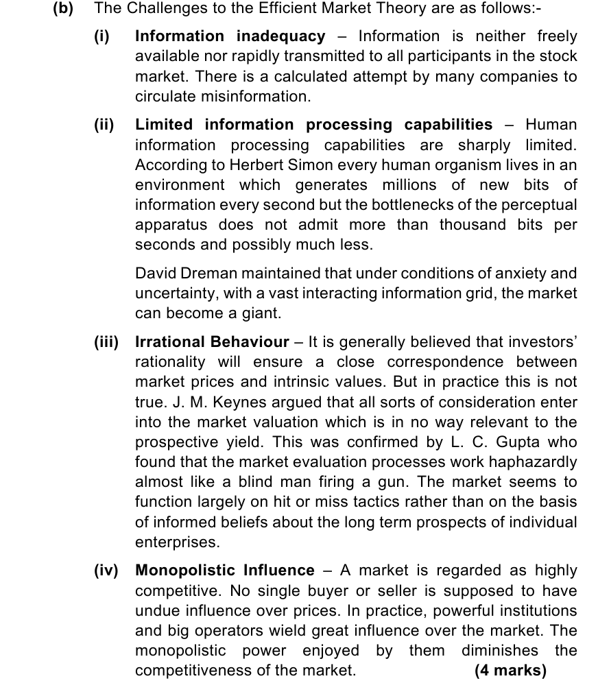 ICAI answer to AFM Mock Test 1, Question 2(b)
