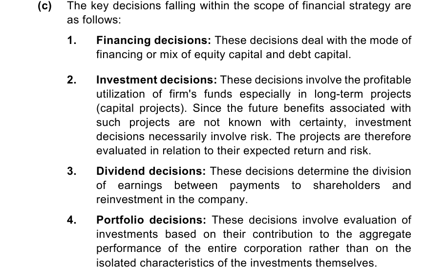 ICAI answer to AFM Mock Test 1, Question 2(c)