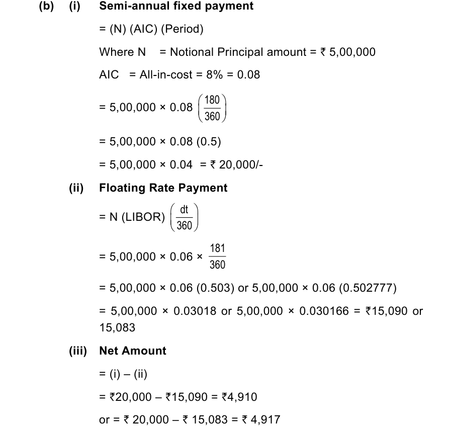 ICAI answer to AFM Mock Test 1, Question 4(b)