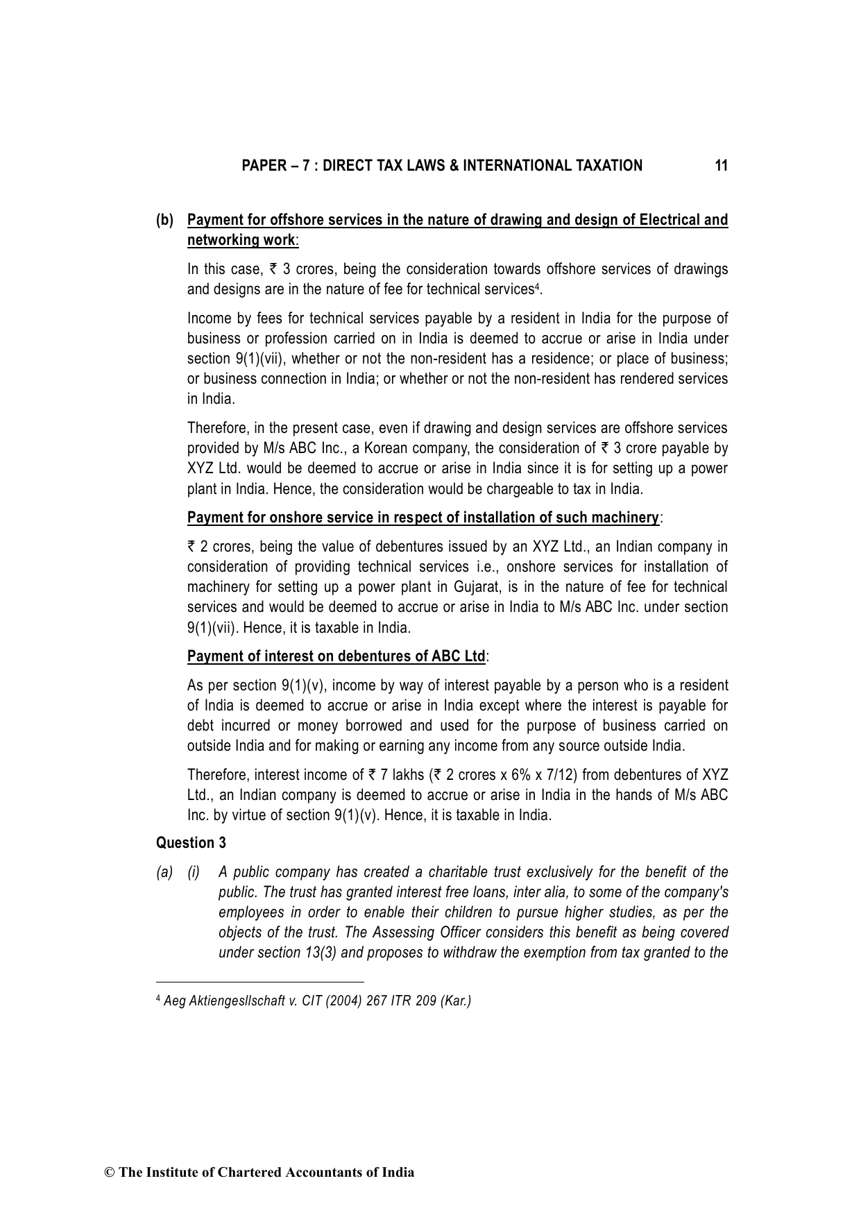 Direct Tax Laws & International Taxation May 2023, question page 11