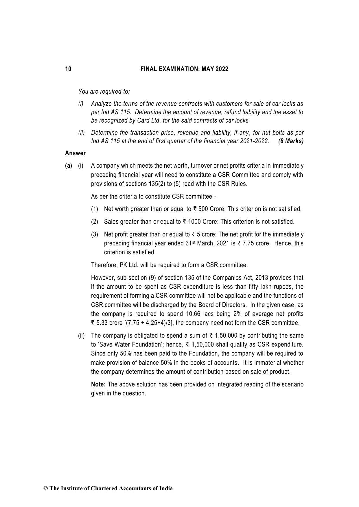 Financial Reporting May 2022, question page 10