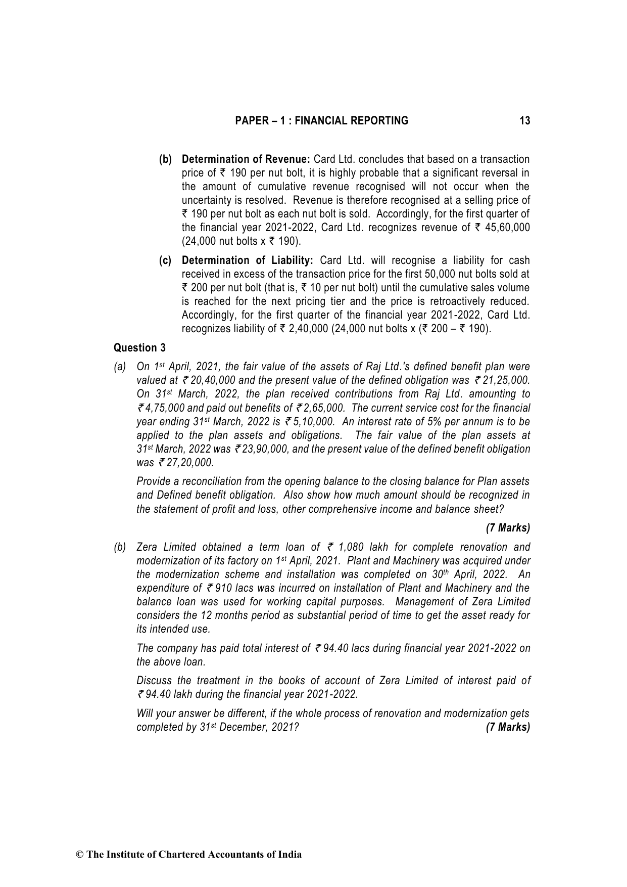 Financial Reporting May 2022, question page 13