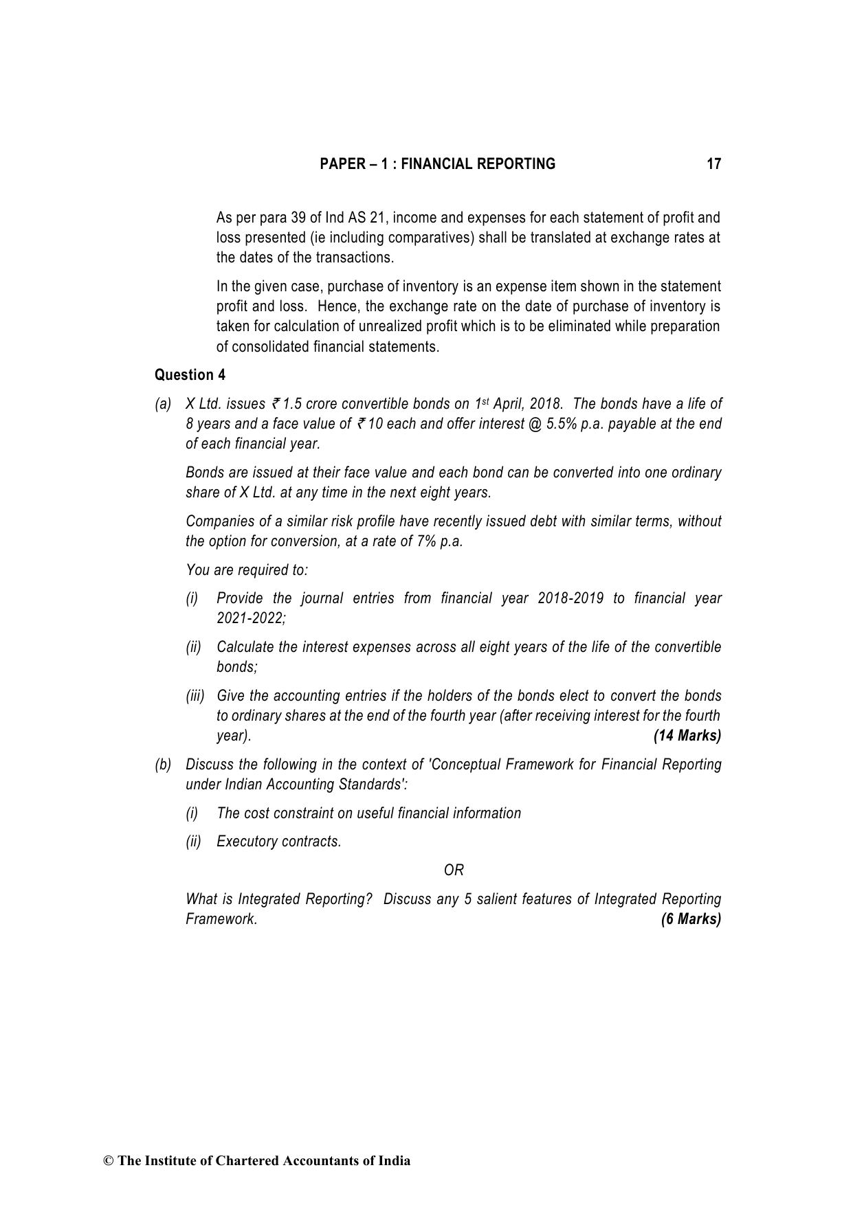 Financial Reporting May 2022, question page 17