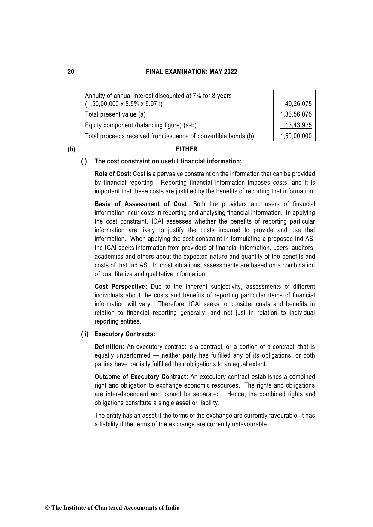 Financial Reporting May 2022, question page 20