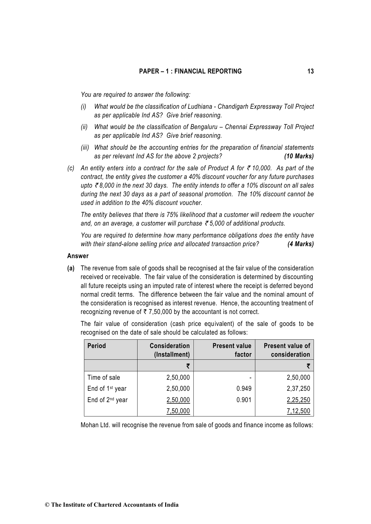 Financial Reporting November 2022, question page 13