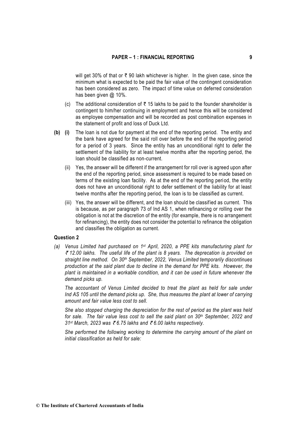 Financial Reporting May 2023, question page 9