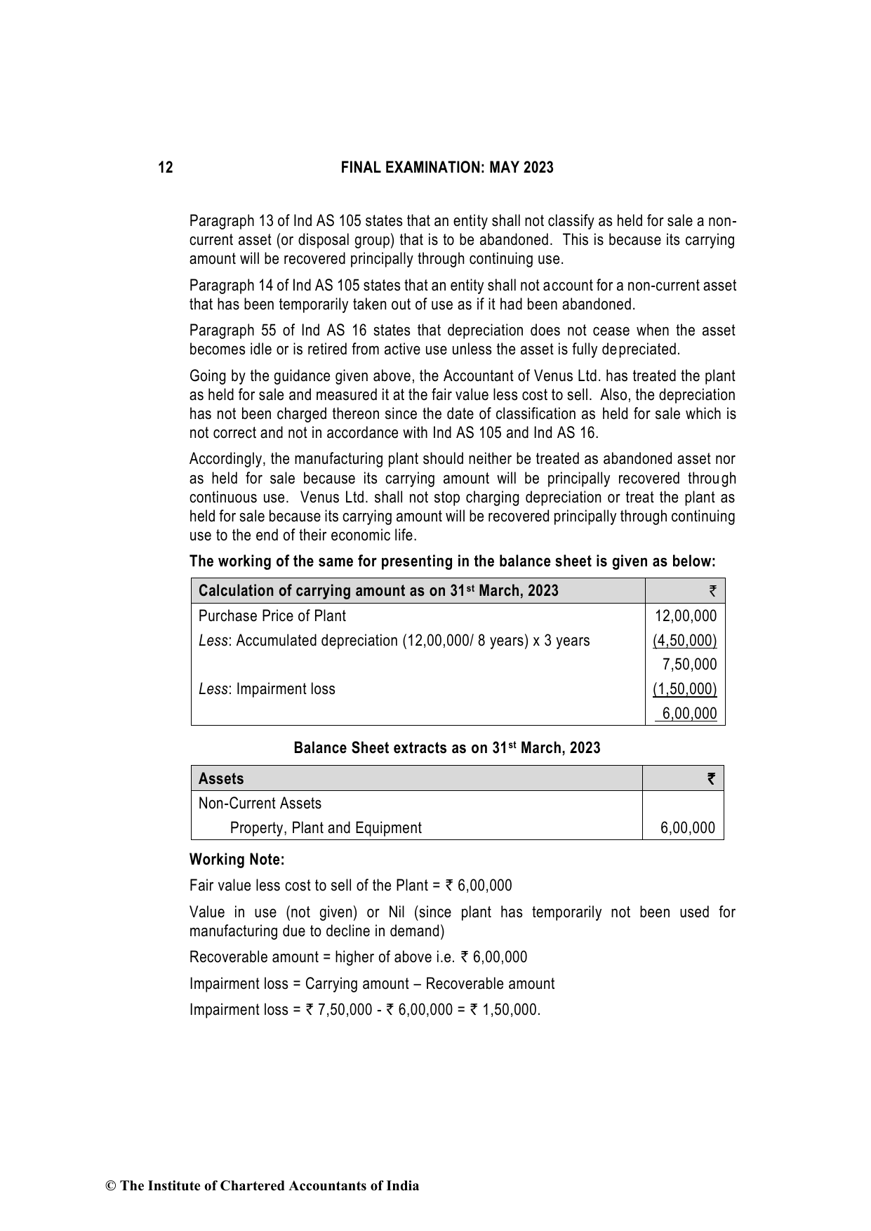 Financial Reporting May 2023, question page 12