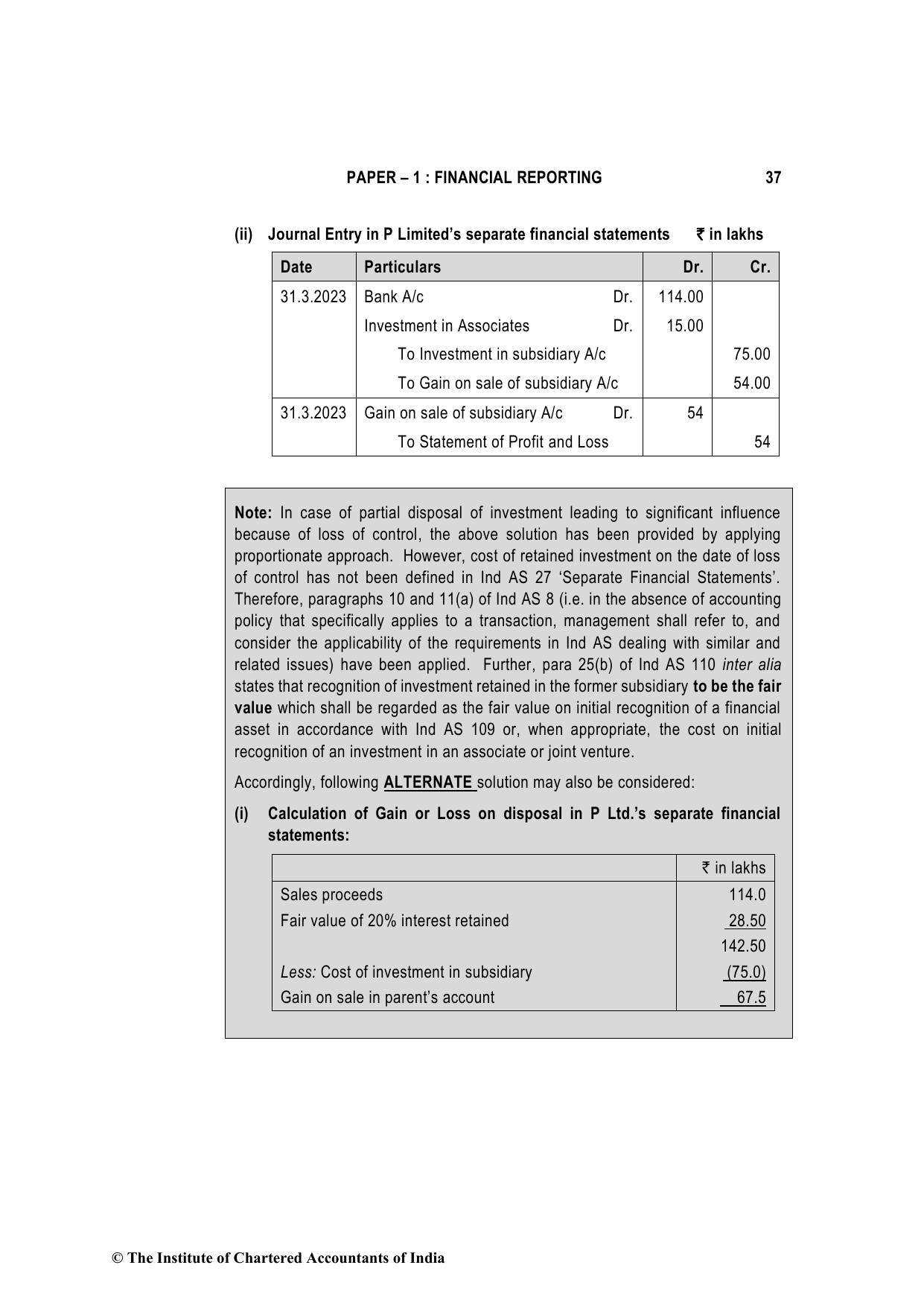 Financial Reporting May 2023, question page 37