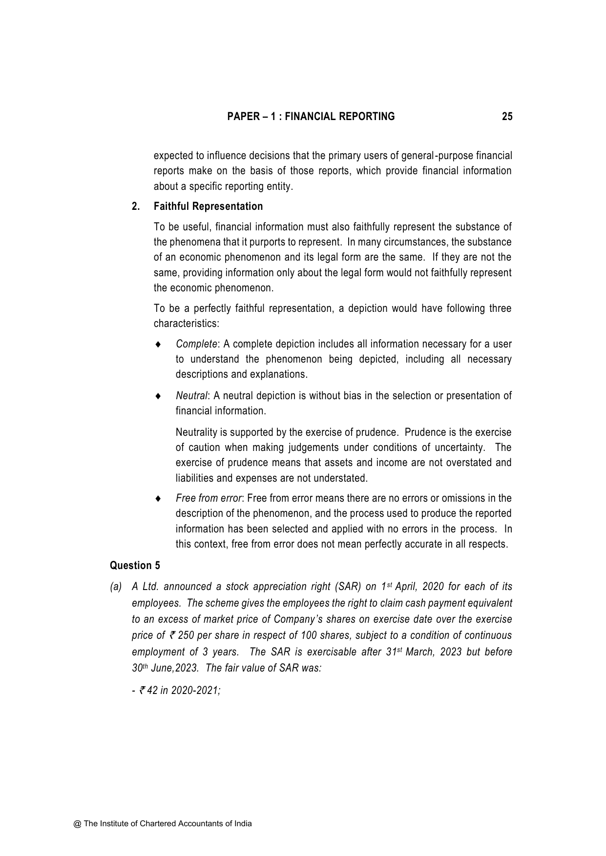 Financial Reporting November 2023, question page 25