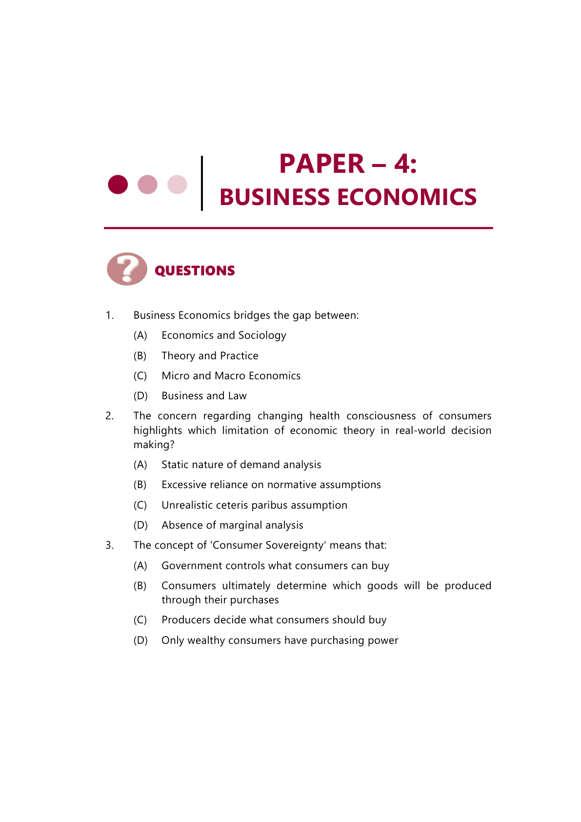 CA Foundation Business Economics and Business and Commercial Knowledge ...
