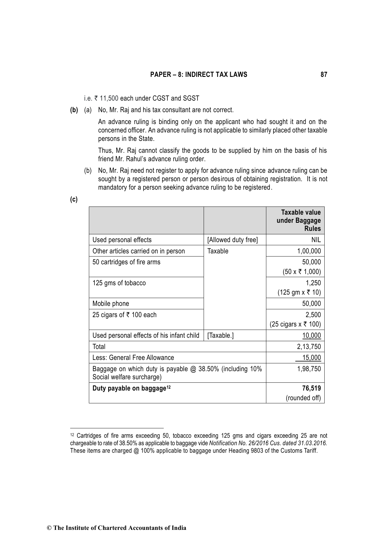 Indirect Tax Laws May 2023, question page 18