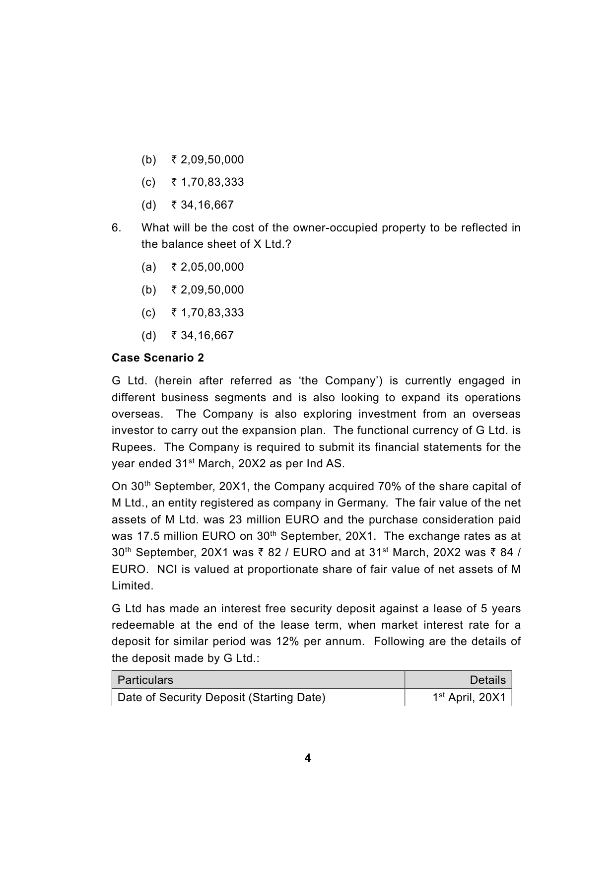 Paper 1: Financial Reporting — Model Test Paper 1, question page 4