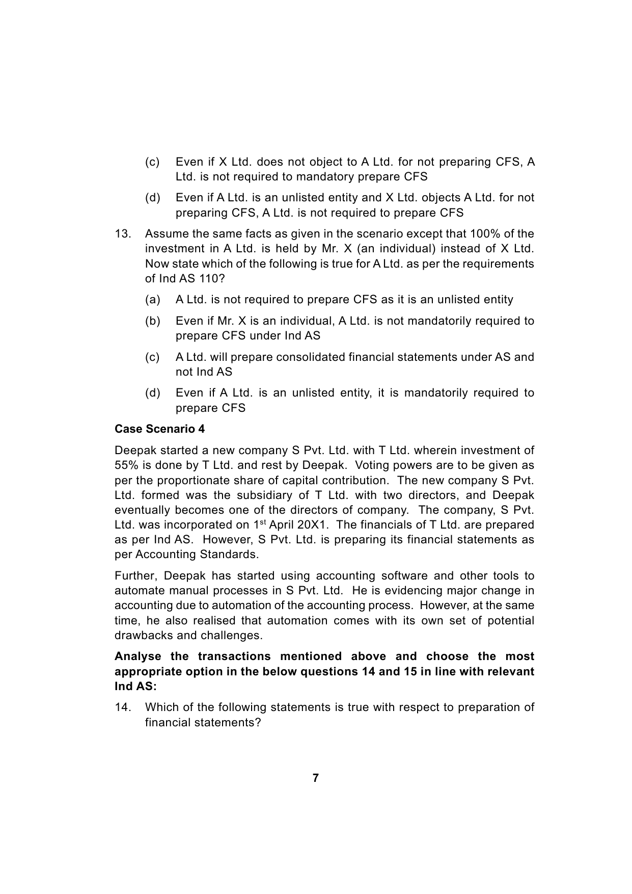 Paper 1: Financial Reporting — Model Test Paper 1, question page 7