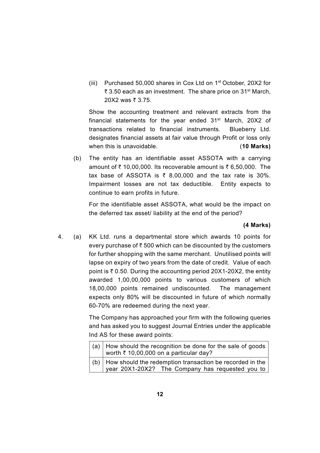 Paper 1: Financial Reporting — Model Test Paper 1, question page 12