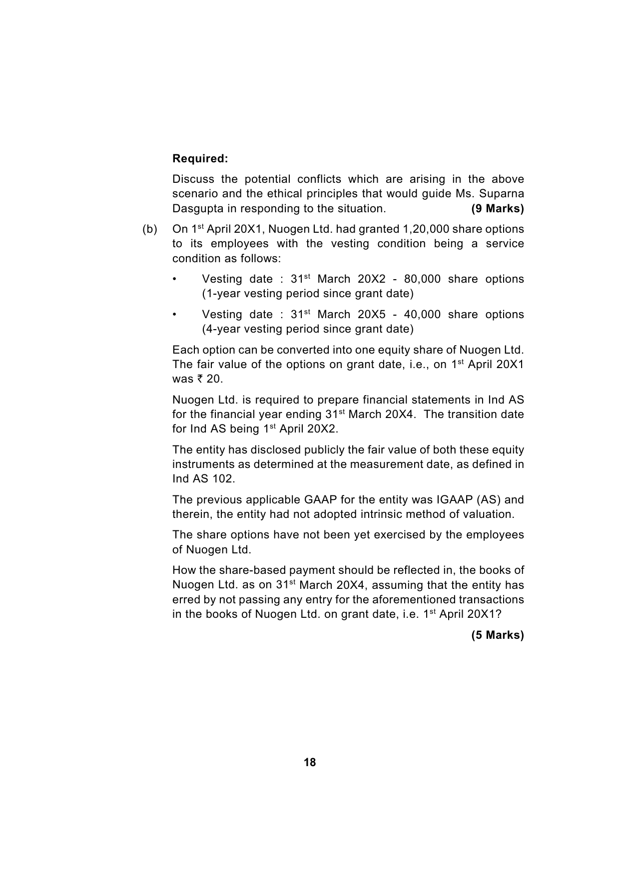 Paper 1: Financial Reporting — Model Test Paper 1, question page 18