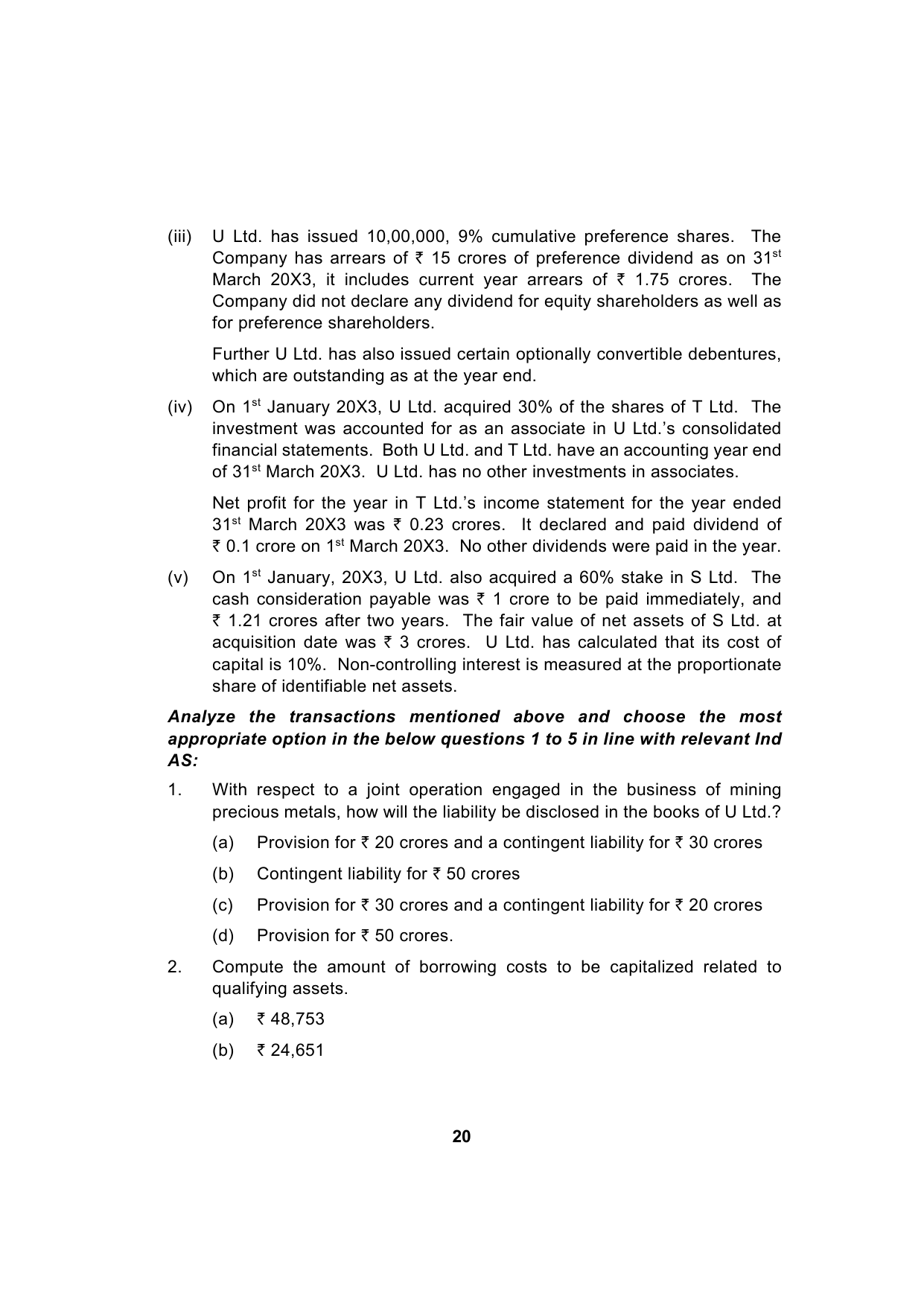 Paper 1: Financial Reporting — Model Test Paper 2, question page 2
