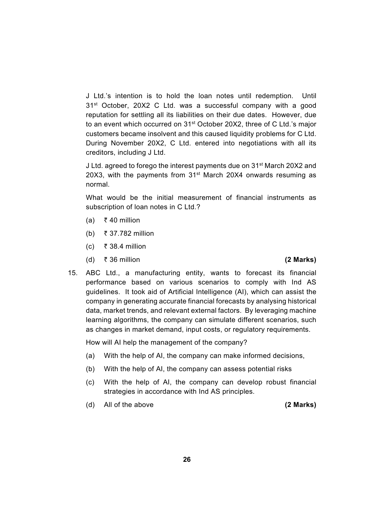 Paper 1: Financial Reporting — Model Test Paper 2, question page 8
