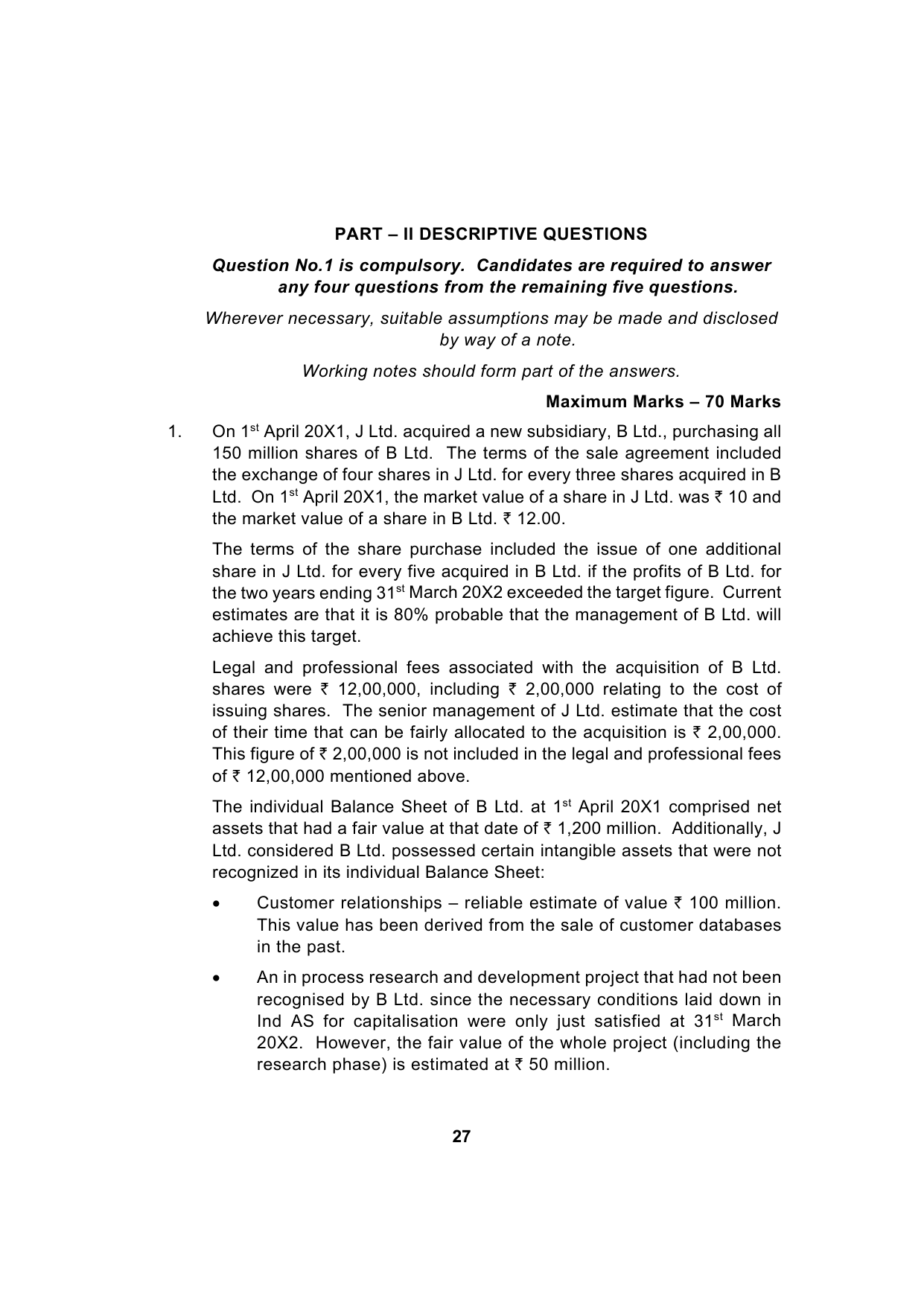 Paper 1: Financial Reporting — Model Test Paper 2, question page 9
