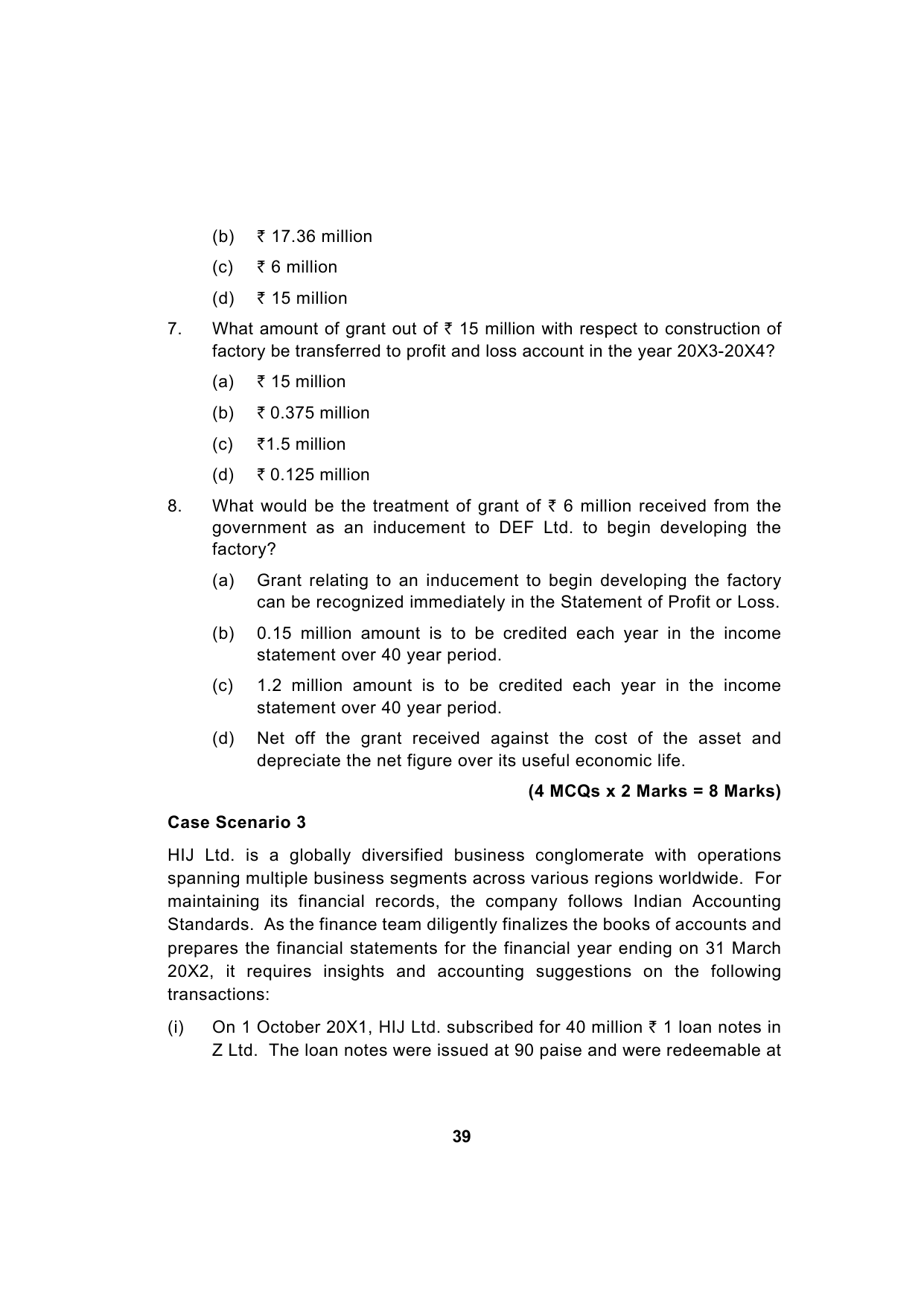 Paper 1: Financial Reporting — Model Test Paper 3, question page 5