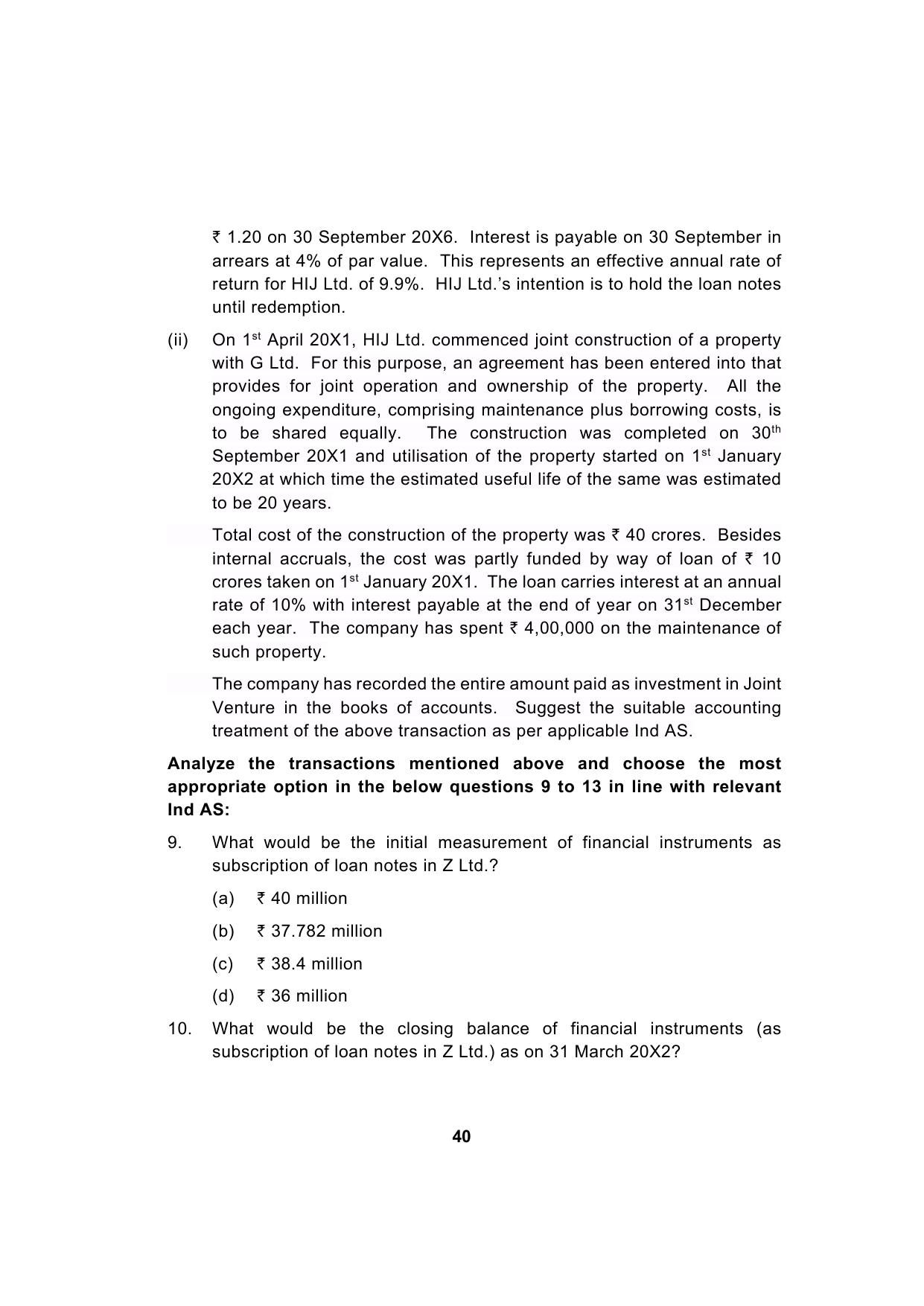 Paper 1: Financial Reporting — Model Test Paper 3, question page 6