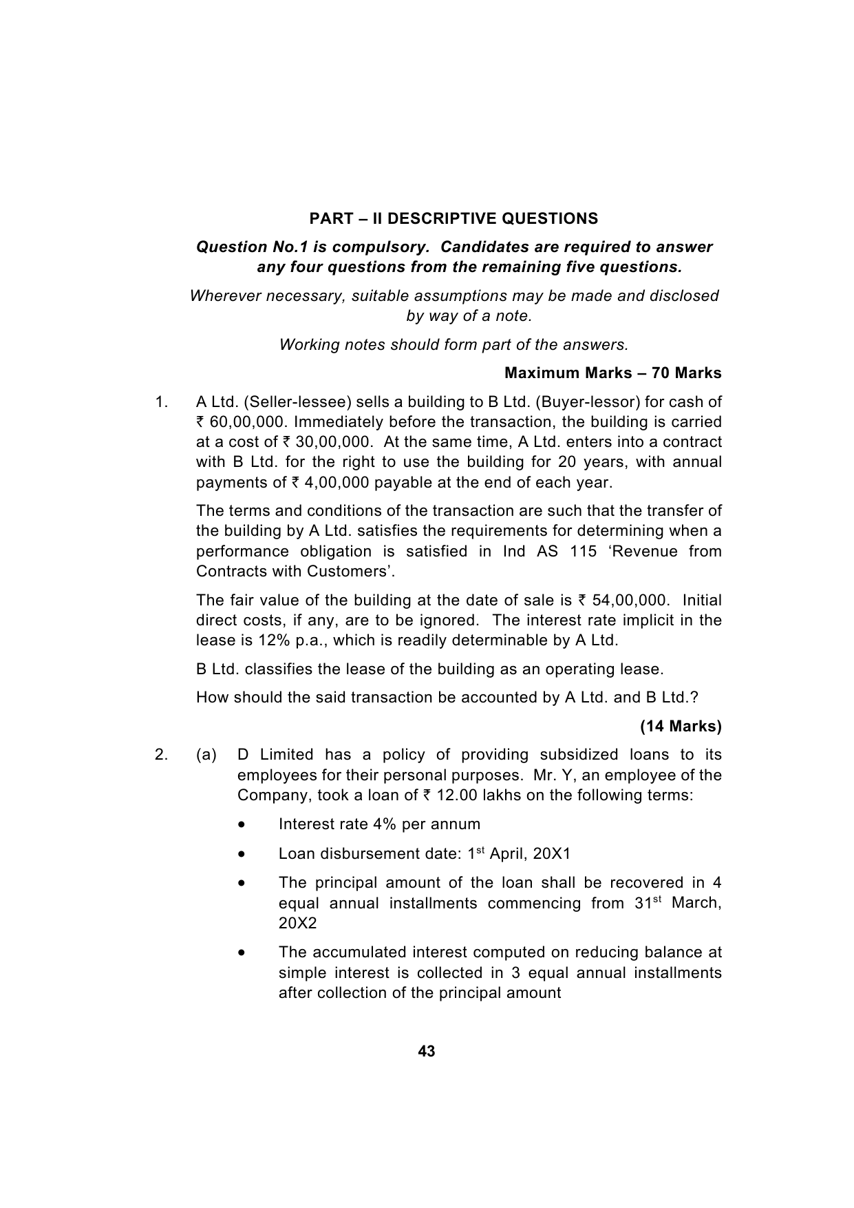 Paper 1: Financial Reporting — Model Test Paper 3, question page 9