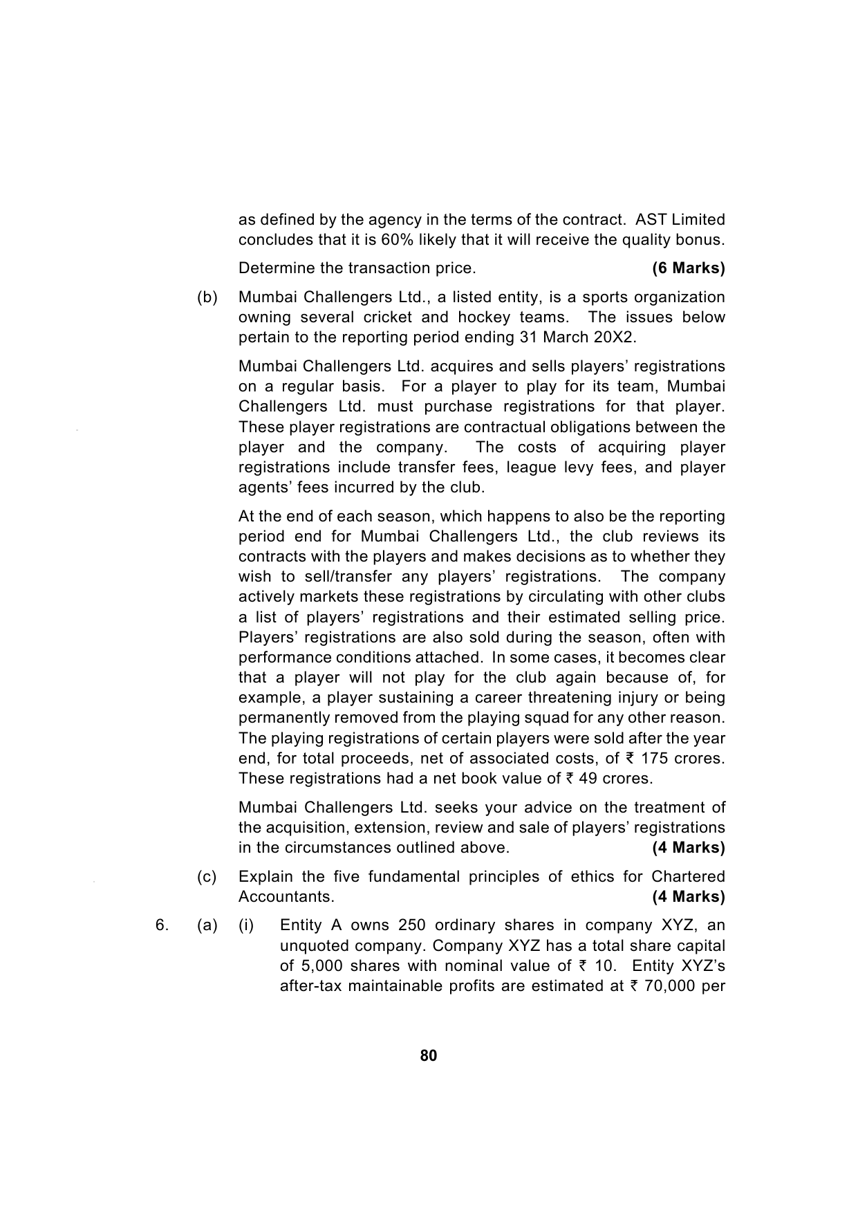Paper 1: Financial Reporting — Model Test Paper 5, question page 13