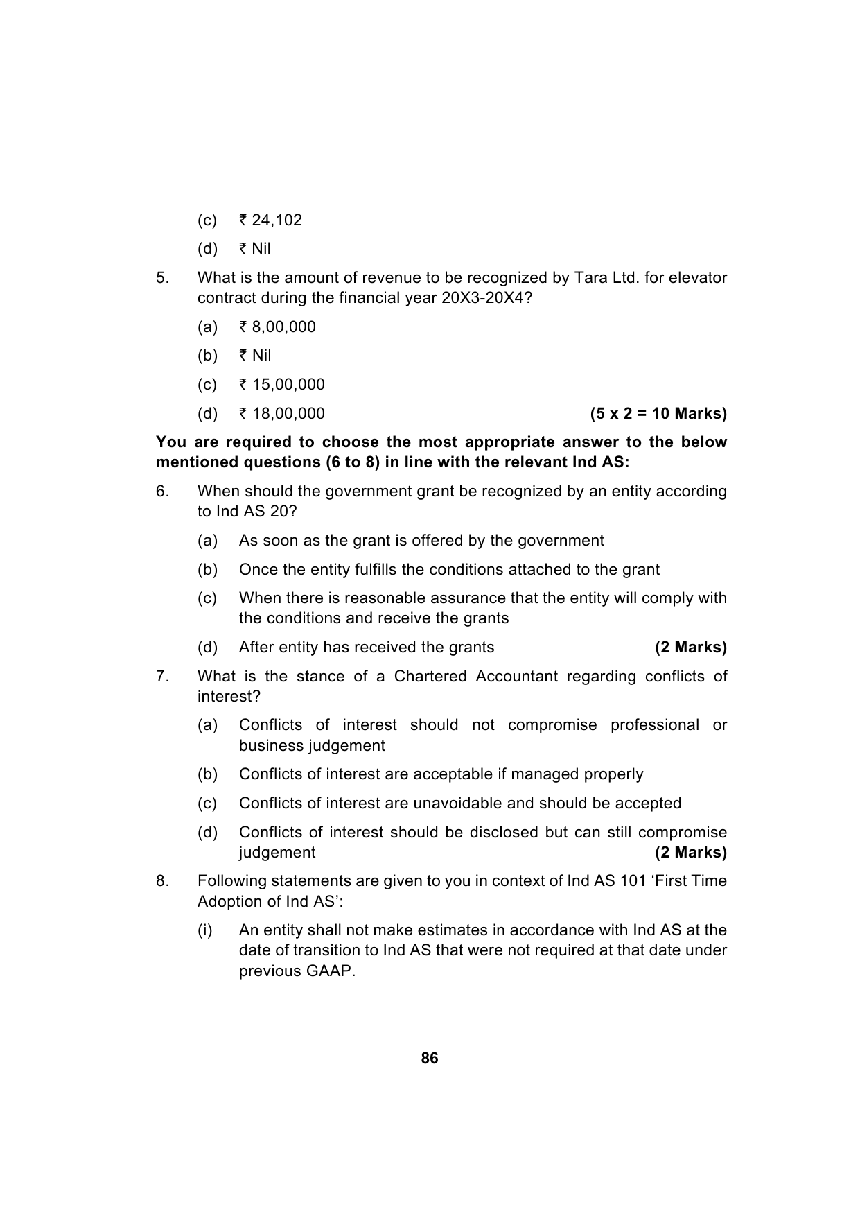 Paper 1: Financial Reporting — Model Test Paper 6, question page 4