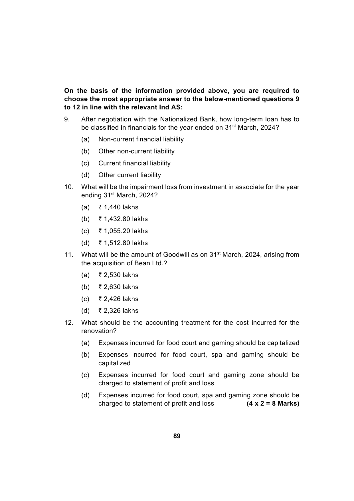 Paper 1: Financial Reporting — Model Test Paper 6, question page 7