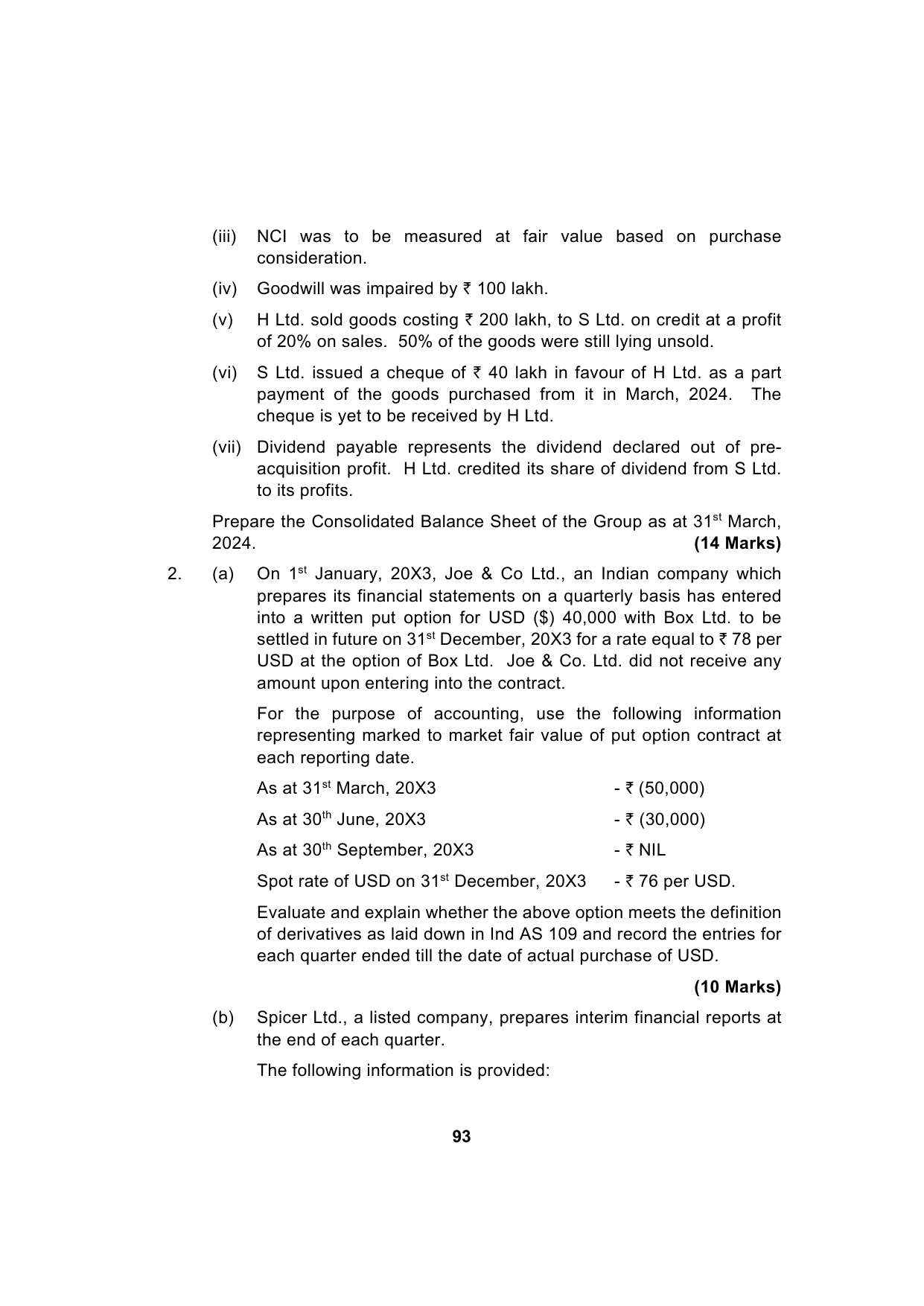 Paper 1: Financial Reporting — Model Test Paper 6, question page 11