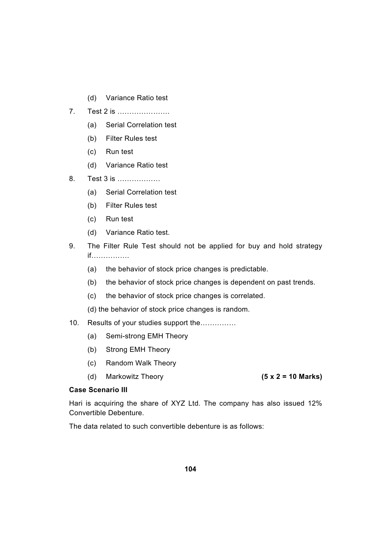 Paper 2: Advanced Financial Management — Model Test Paper 1, question page 4
