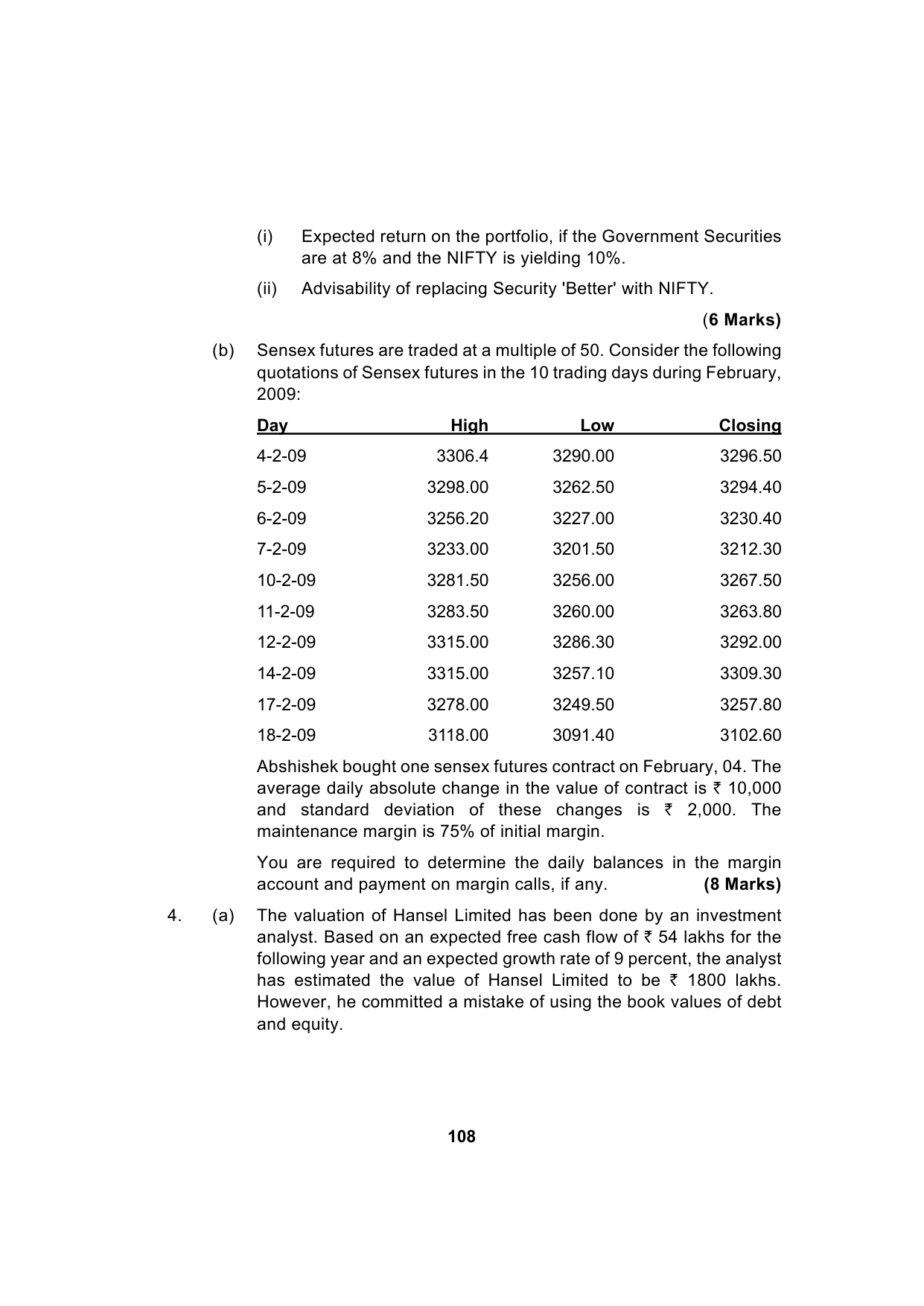Paper 2: Advanced Financial Management — Model Test Paper 1, question page 8