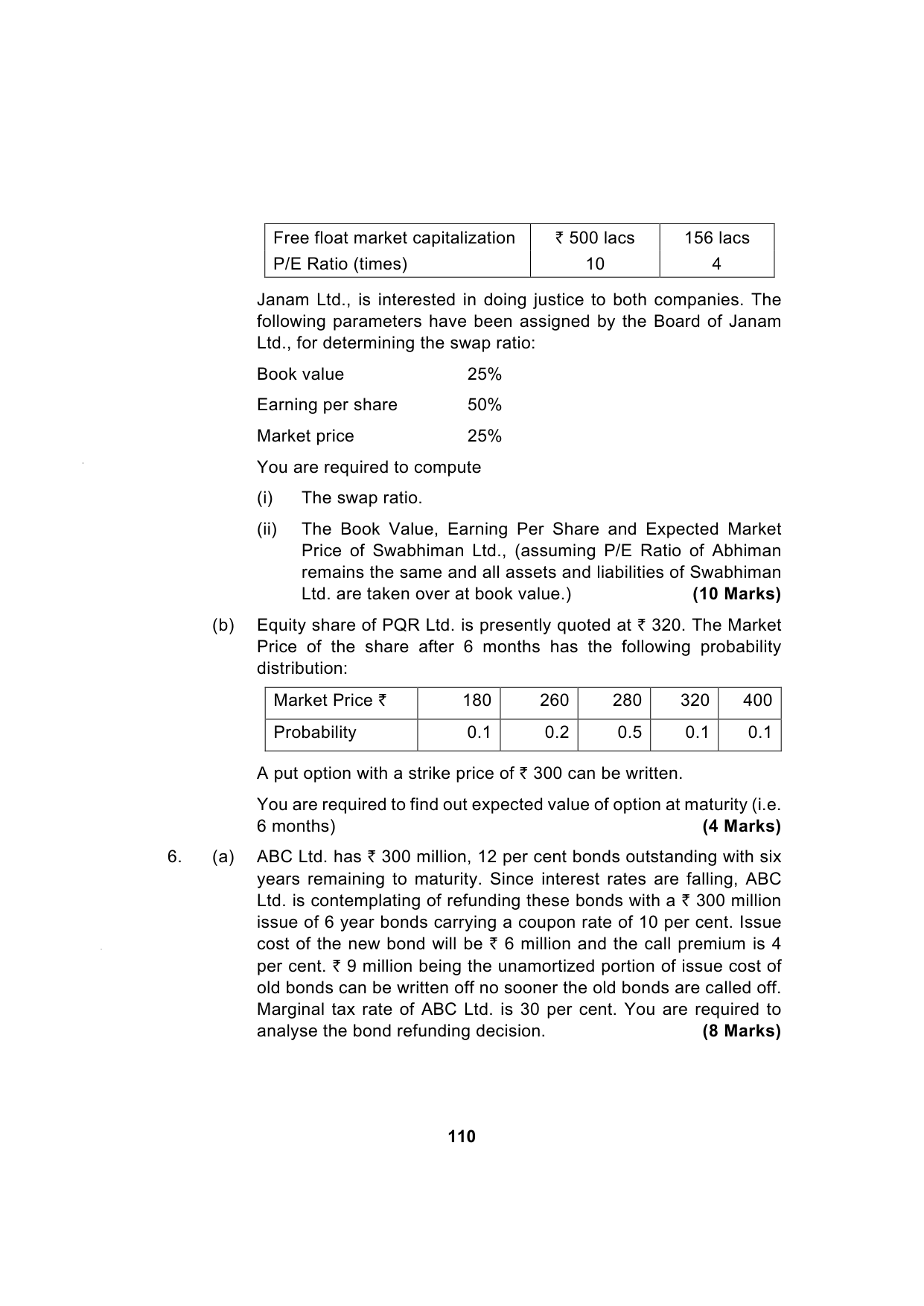 Paper 2: Advanced Financial Management — Model Test Paper 1, question page 10