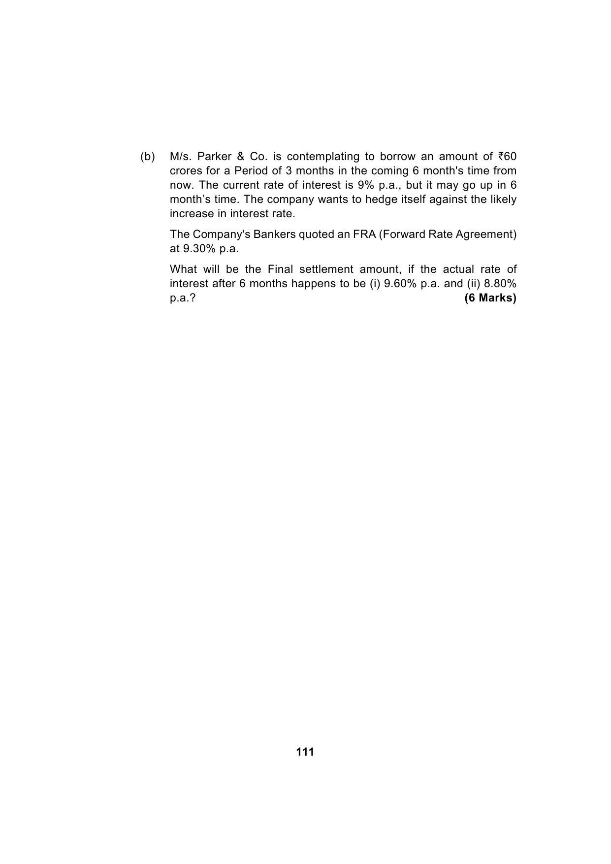 Paper 2: Advanced Financial Management — Model Test Paper 1, question page 11