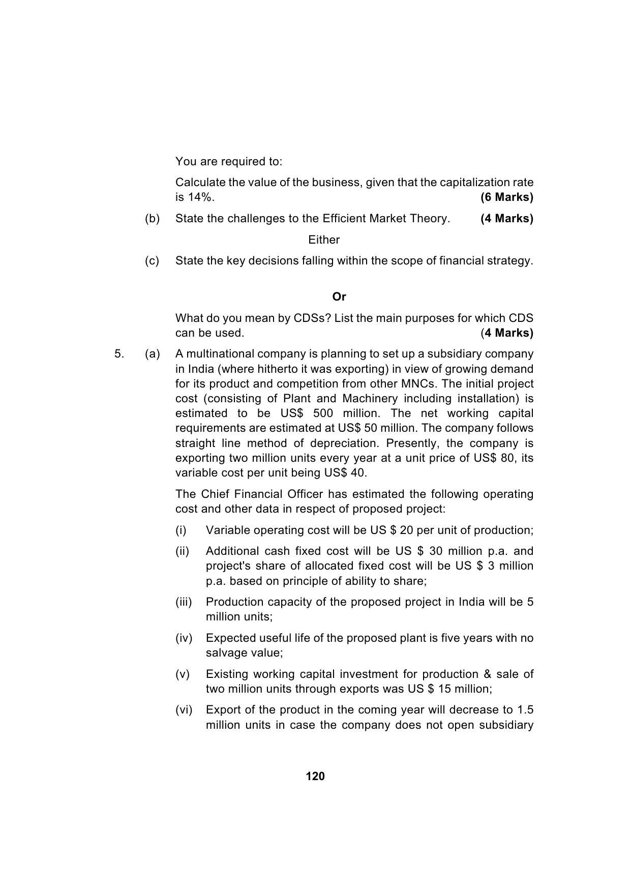 Paper 2: Advanced Financial Management — Model Test Paper 2, question page 9