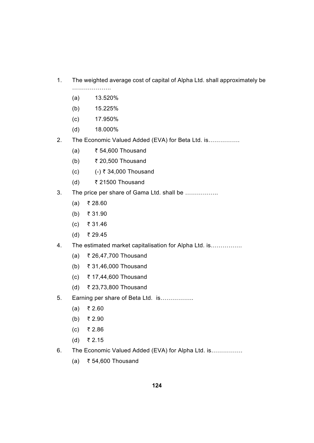 Paper 2: Advanced Financial Management — Model Test Paper 3, question page 2