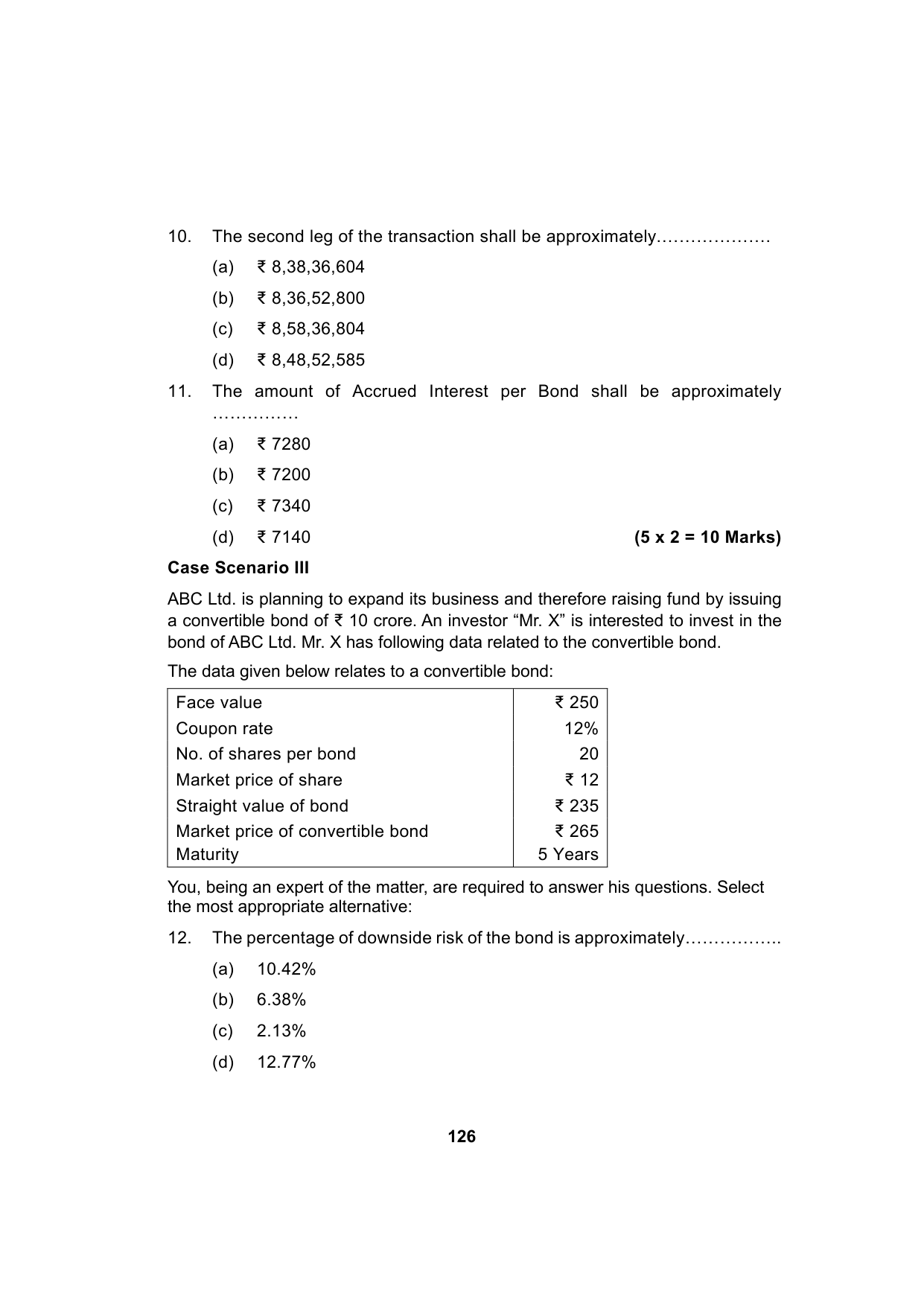 Paper 2: Advanced Financial Management — Model Test Paper 3, question page 4